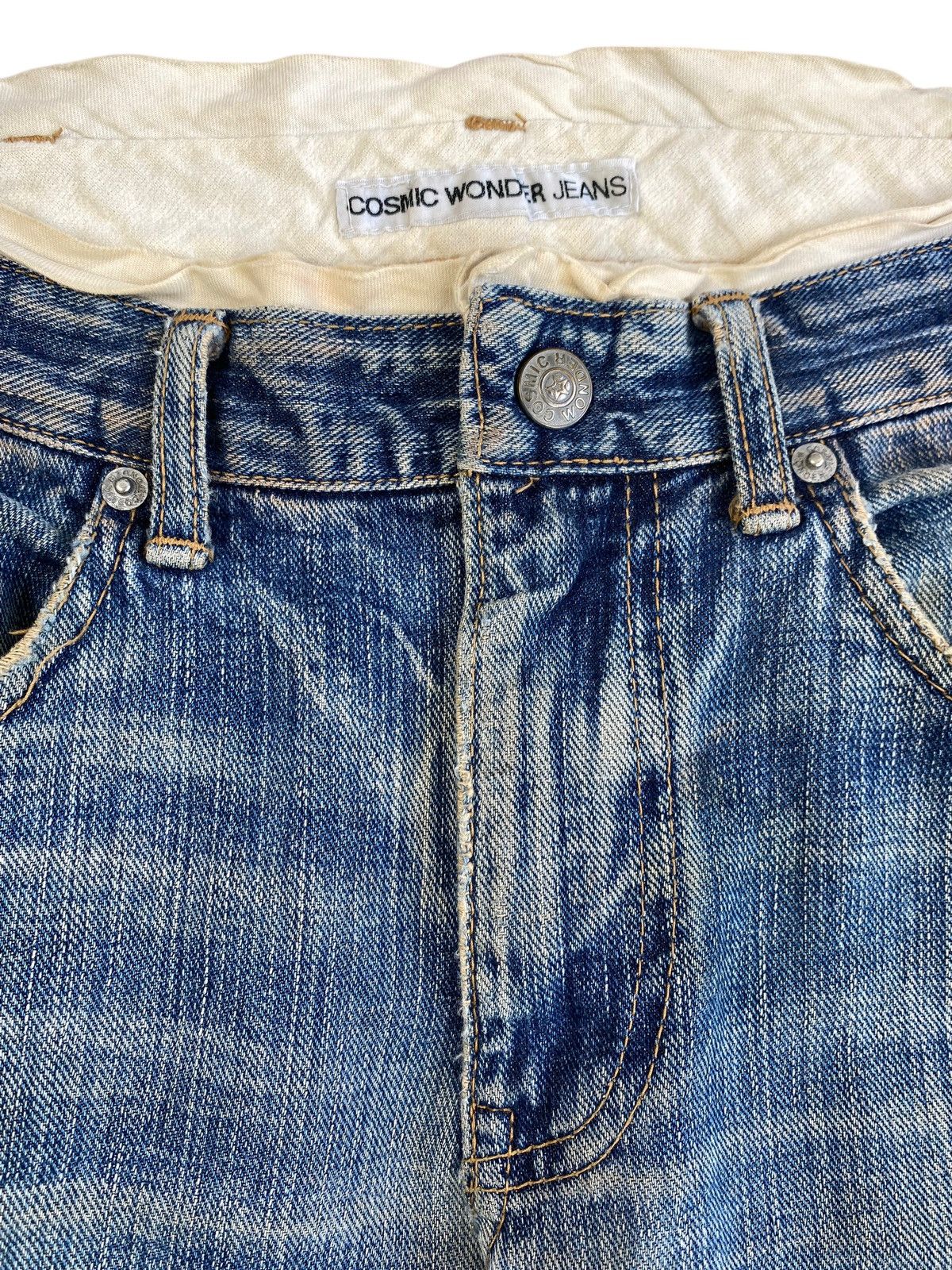 Japanese Brand Cosmic Wonder Jeans Distressed Mudwash Regular Fit Denim Size US 32 / EU 48 - 6 Thumbnail