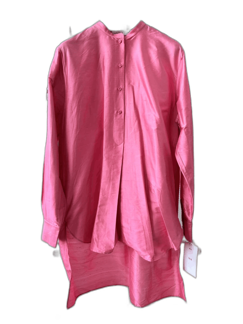 Dior Pink Silk Embroidered Shirt with Tags Size US L / EU 52-54 / 3 - 1 Thumbnail