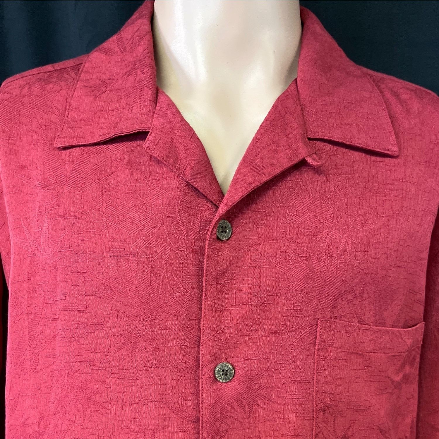 Caribbean Caribbean Joe Men's Red Hawaiian Shirt/Button Up Sz L SKU 41 Size US L / EU 52-54 / 3 - 3 Thumbnail