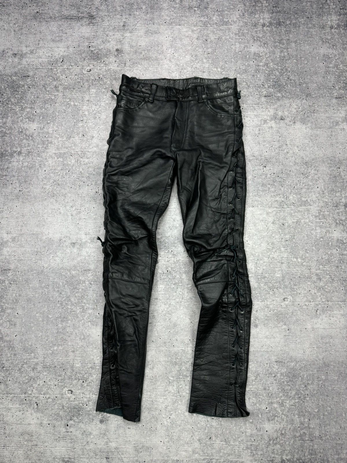 Genuine Leather × Vintage Vintage 90’s Y2K Style Casual Cowboy Genuine Leather Pants Size US 30 / EU 46 - 1 Thumbnail