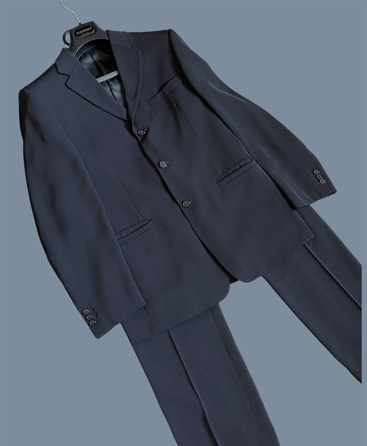 Versace × Vintage 90’s Versace classic black suit vintage Size 50R - 4 Thumbnail