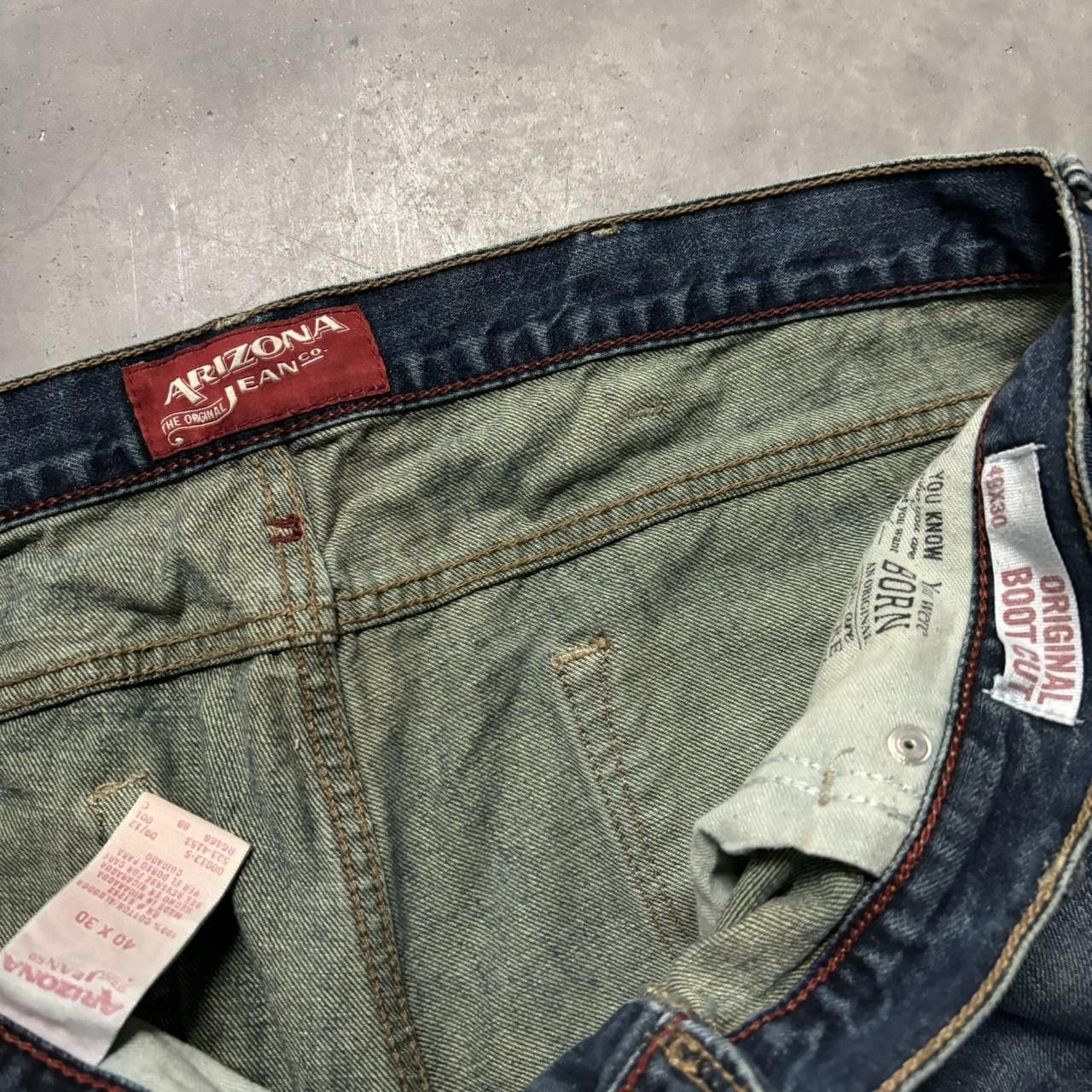 Japanese Brand × Vintage Crazy Vintage Y2K/2000s Baggy Grunge Faded Dark Wash Skater Denim Jeans! Size US 38 / EU 54 - 7 Thumbnail