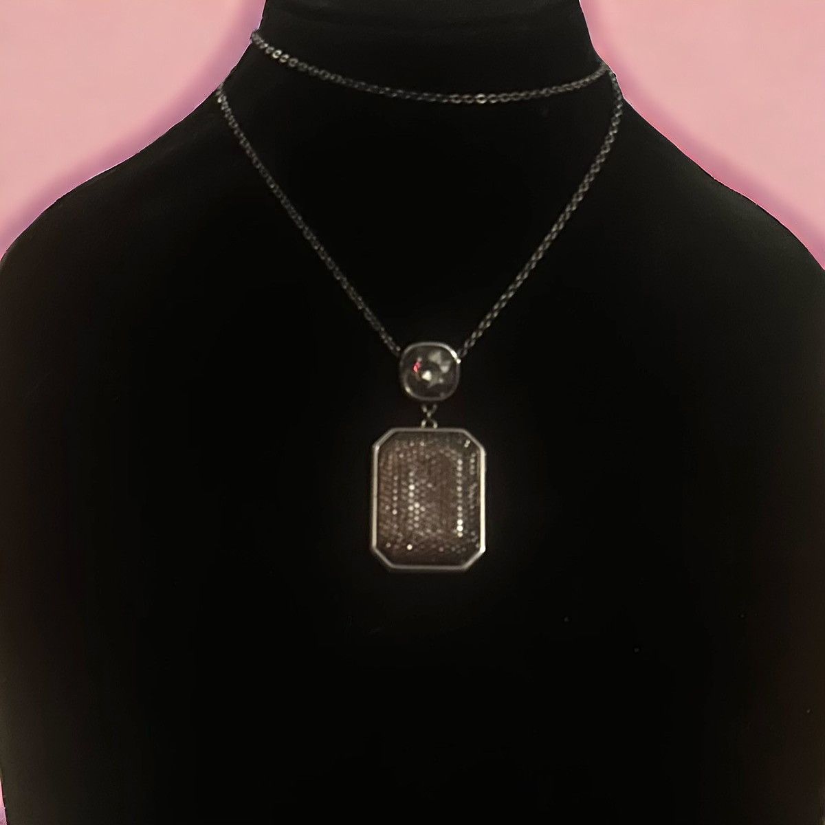 Other Gunmetal honeycomb drop pendant necklace Size ONE SIZE - 1 Thumbnail