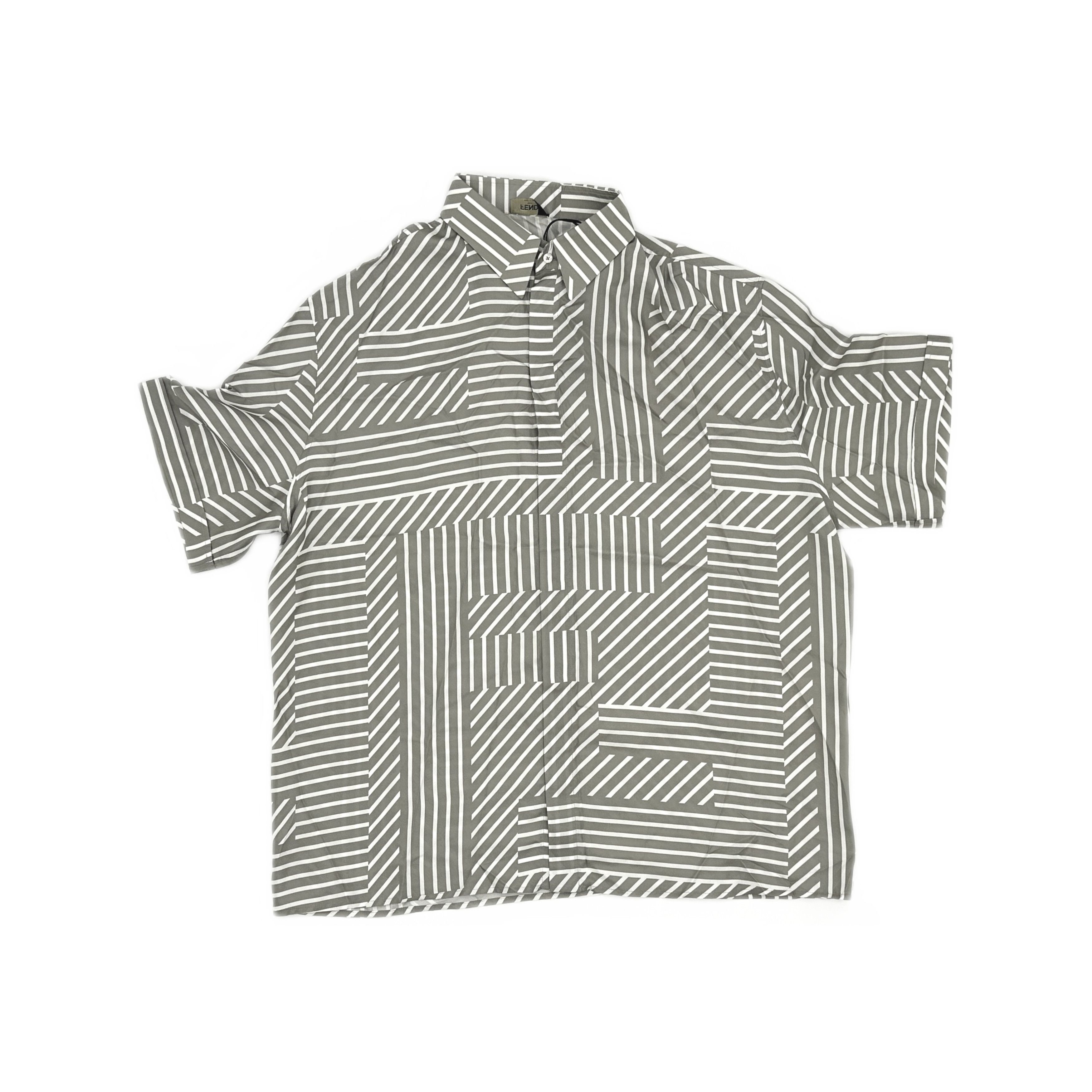 Fendi Fendi Macro FF Shadow Striped Silk Shirt Size L Size US L / EU 52-54 / 3 - 1 Thumbnail