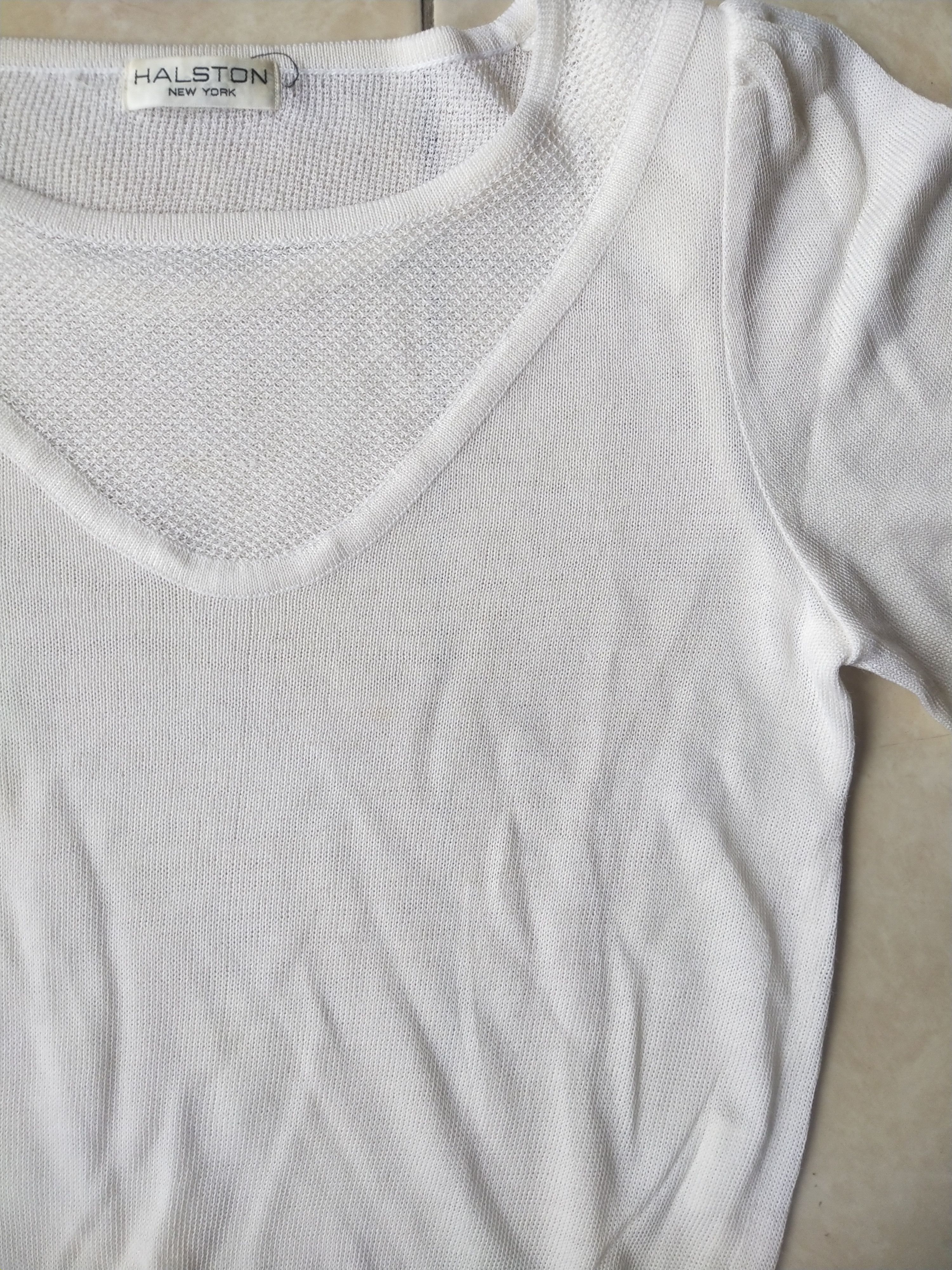 Halston Vintage 2000s Halston New York Knit Top White Size M / US 6-8 / IT 42-44 - 3 Thumbnail