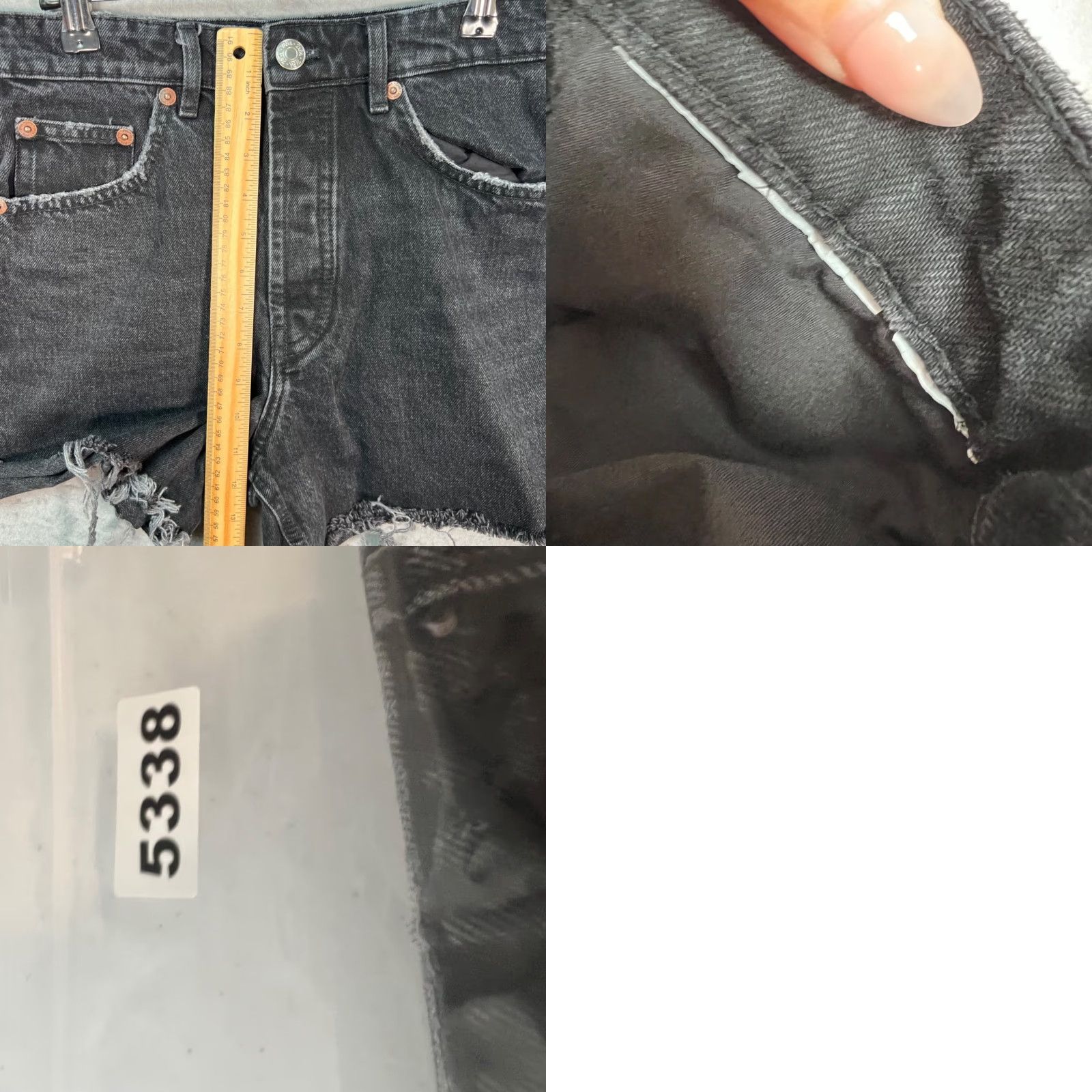 Zara Zara Womens Size 6 Black Denim Cutoff Shorts Distressed 5-Pocket Front Flat Front High Rise Casual Summer Spring Regular Inseam 4 in Womens Size 28" / US 6 / IT 42 - 8 Thumbnail