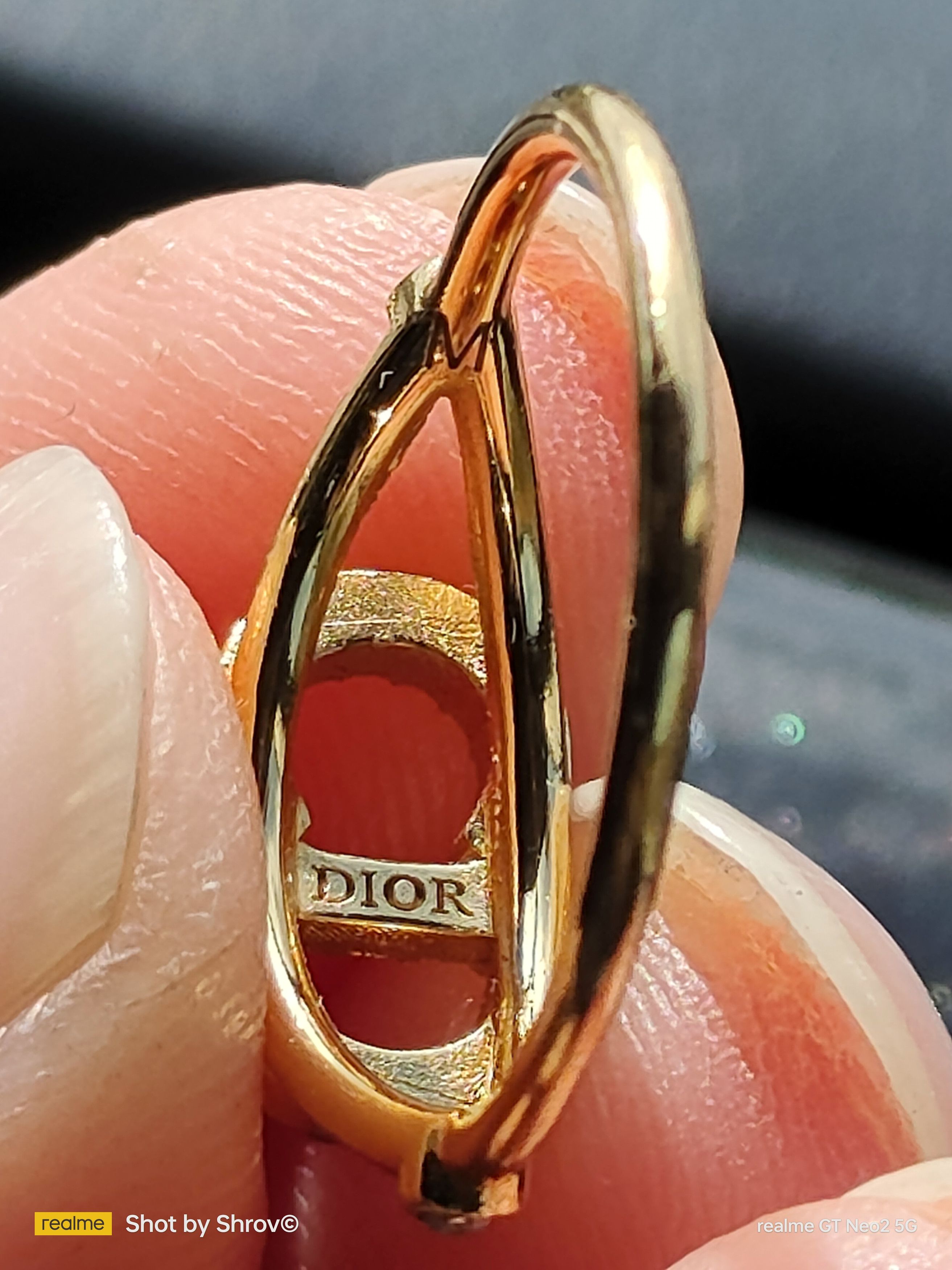 Dior DIOR Clair D Lune Ring Gold-Finish Metal and White Crystals Size ONE SIZE - 5 Thumbnail