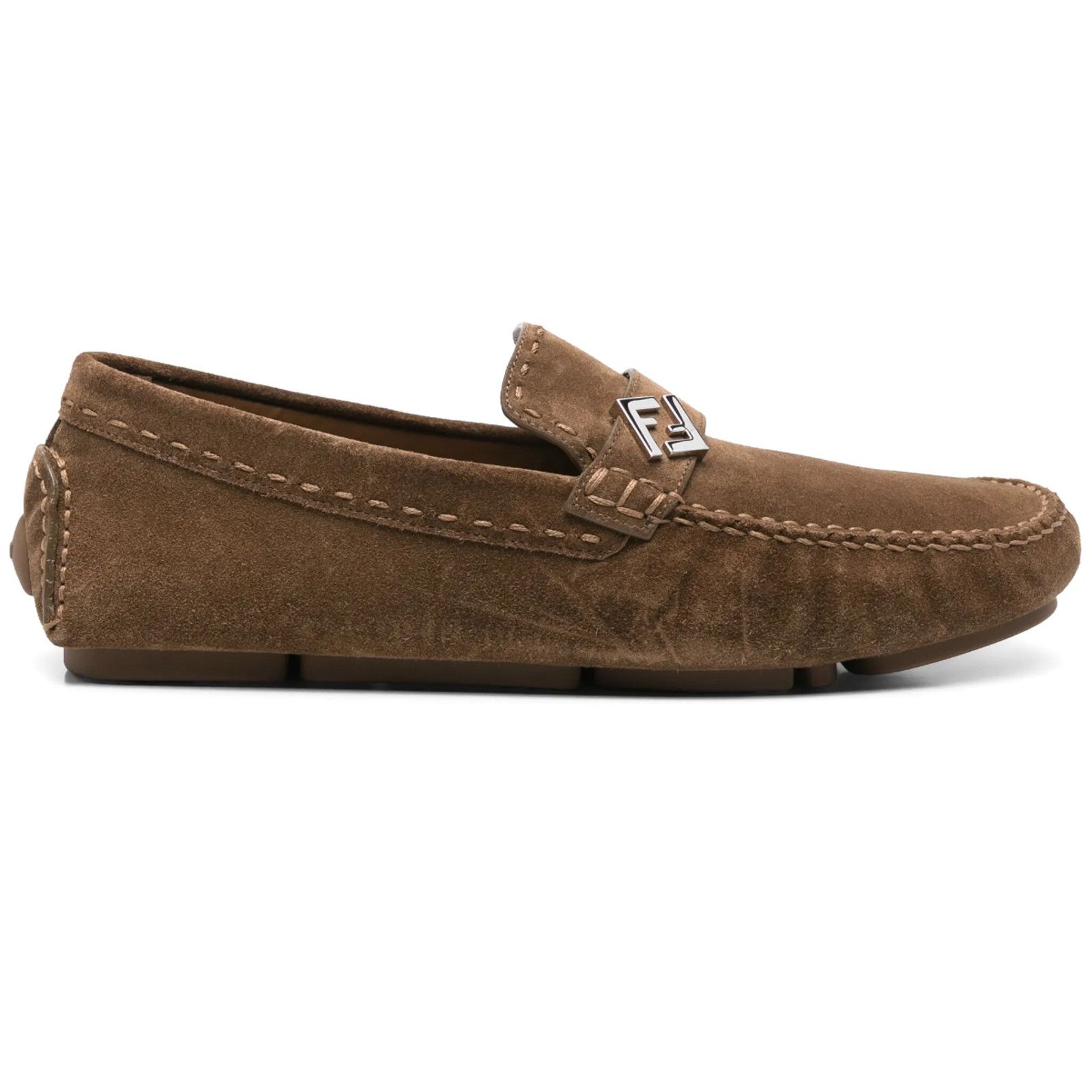 Fendi Fendi Driver Crosta Suede Brown Loafer Slip On US 12 Size US 12 / EU 45 - 3 Thumbnail
