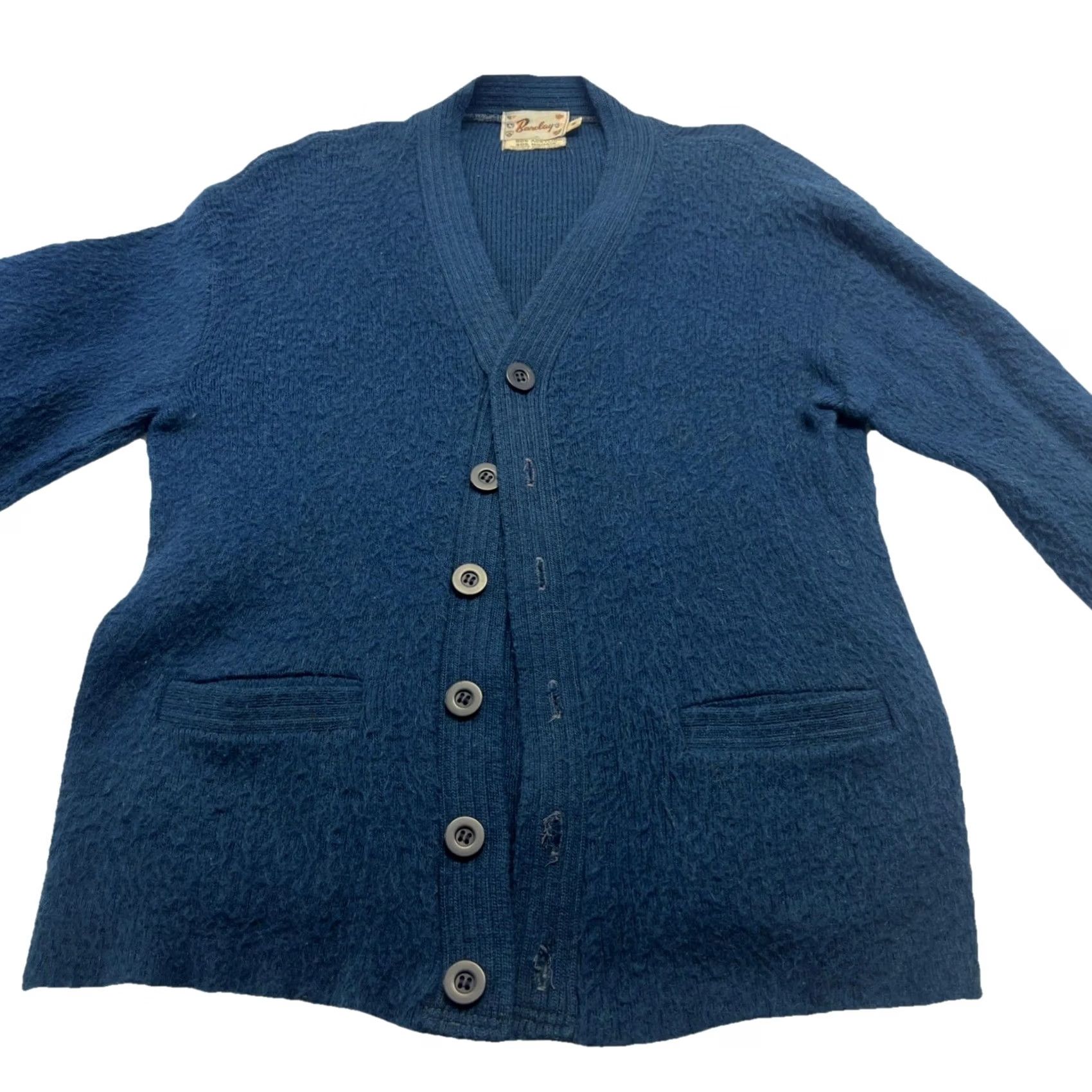 Vintage VINTAGE Barelay Cardigan Womens M Mohair Blend Blue V-Neck Pocket Lightweight All Seasons Relaxesf Size M / US 6-8 / IT 42-44 - 2 Thumbnail