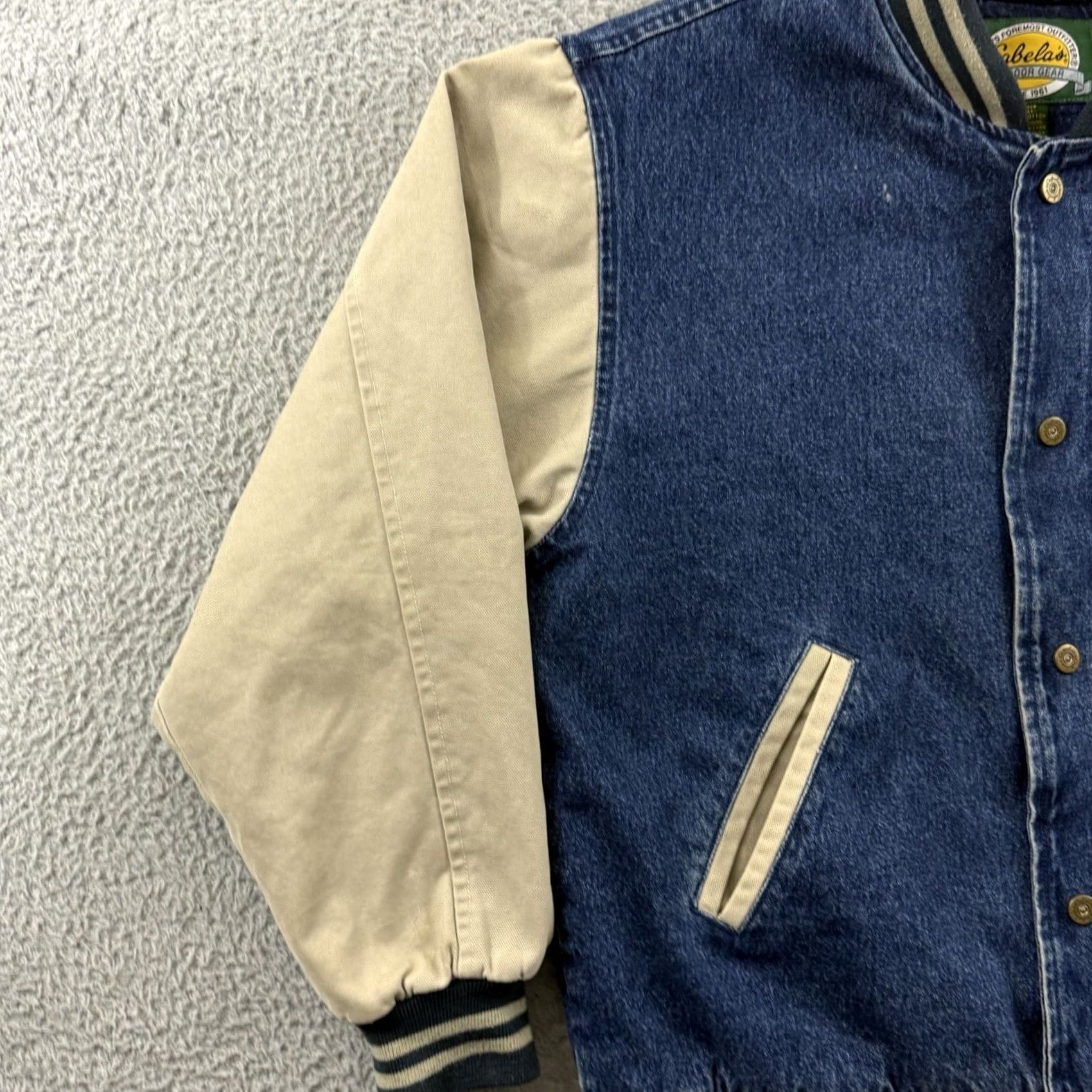 Vintage VINTAGE Cabela's Jacket Men Large Blue Denim 90s Lined Snap Button Grunge Outdoor Jacket Size US L / EU 52-54 / 3 - 4 Thumbnail