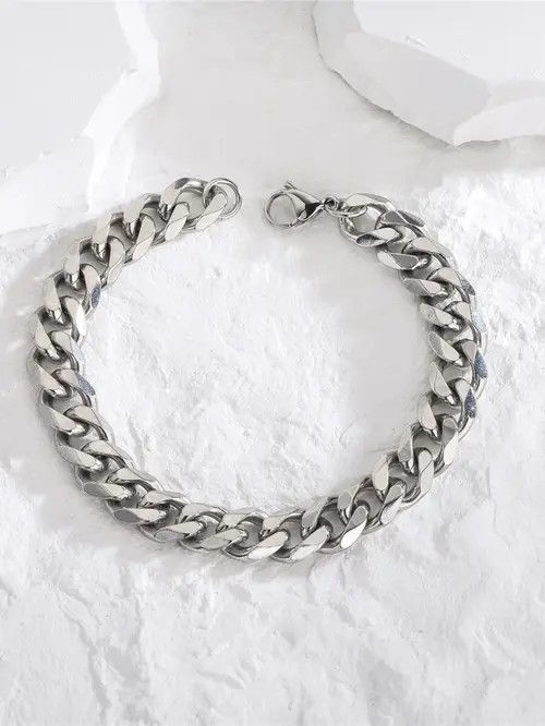 Jewelry Retro Vintage Chain Link Bracelet Minimal Stainless Steel Size ONE SIZE - 3 Thumbnail