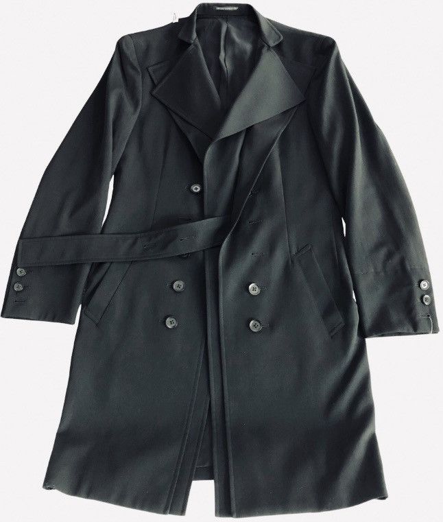 Yohji Yamamoto Yohji Yamamoto 🇯🇵 Pour Homme Nero Wool Dual Drape Coat 2 NWT Size US M / EU 48-50 / 2 - 1 Thumbnail