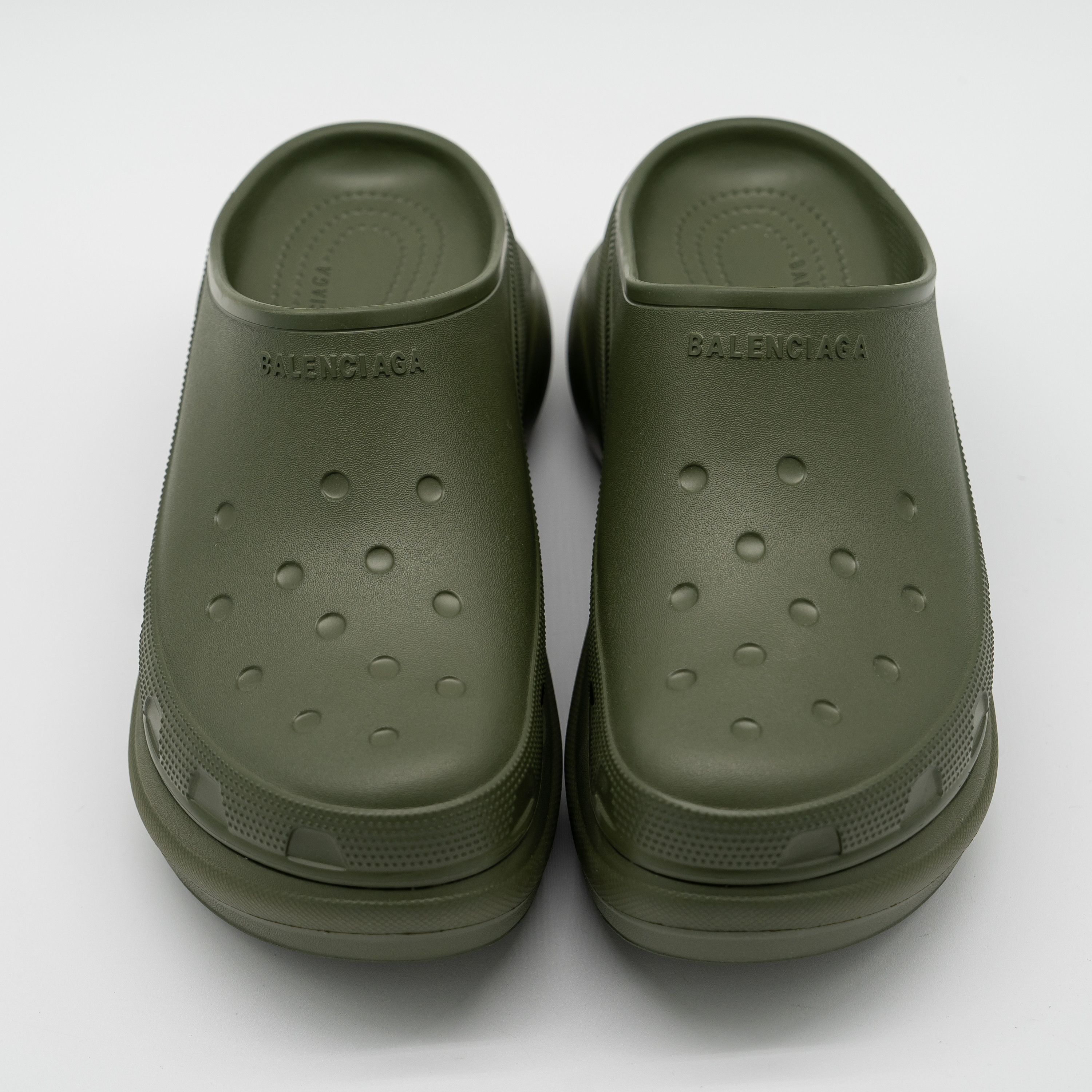 Balenciaga × Crocs 43 - Balenciaga Crocs Mule Green Khaki Slide Sandal Platform Size US 10 / EU 43 - 3 Thumbnail