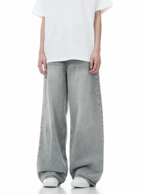 Japanese Brand Washed Vintage Straight Wide Leg Denim Size US 34 / EU 50 - 4 Thumbnail