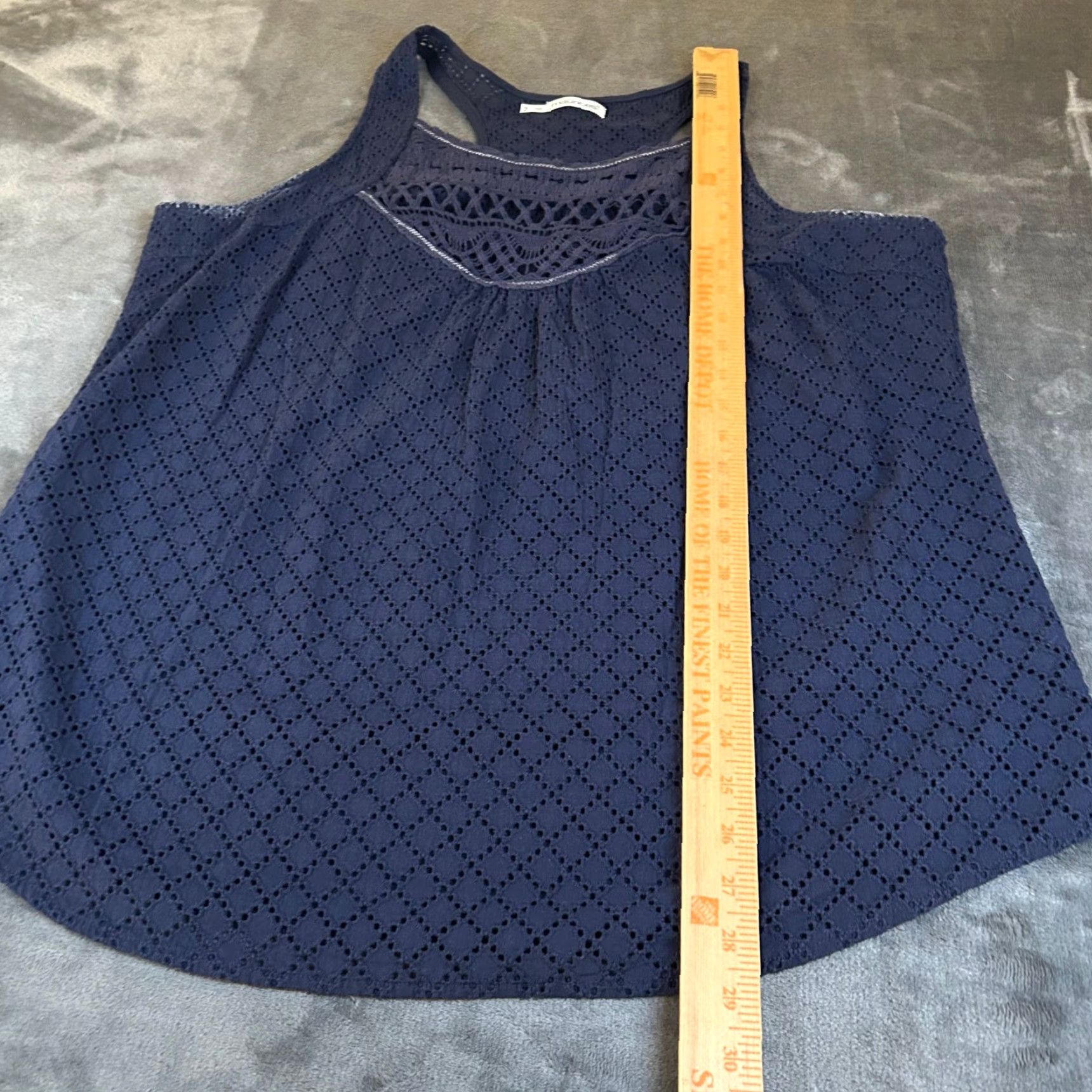 Vintage Maurices Tank Top Womens Navy Crochet Racerback Sleeveless Cotton Knit Camisole Square Neck Size 2 Size XS / US 0-2 / IT 36-38 - 6 Thumbnail