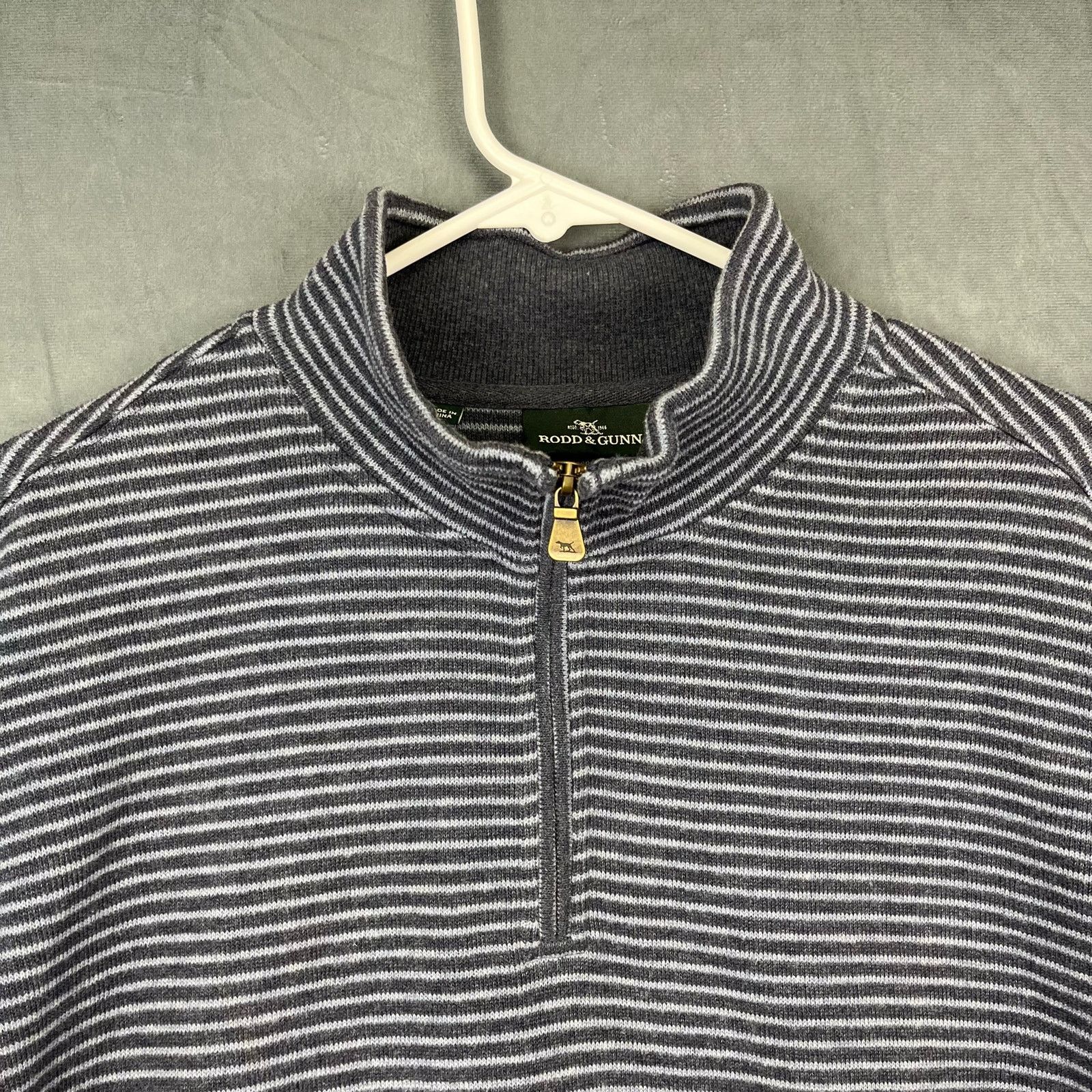 Rodd & Gunn Rodd & Gunn Sweater Blue Striped Quarter Zip Pullover Casual Size US XL / EU 56 / 4 - 2 Thumbnail