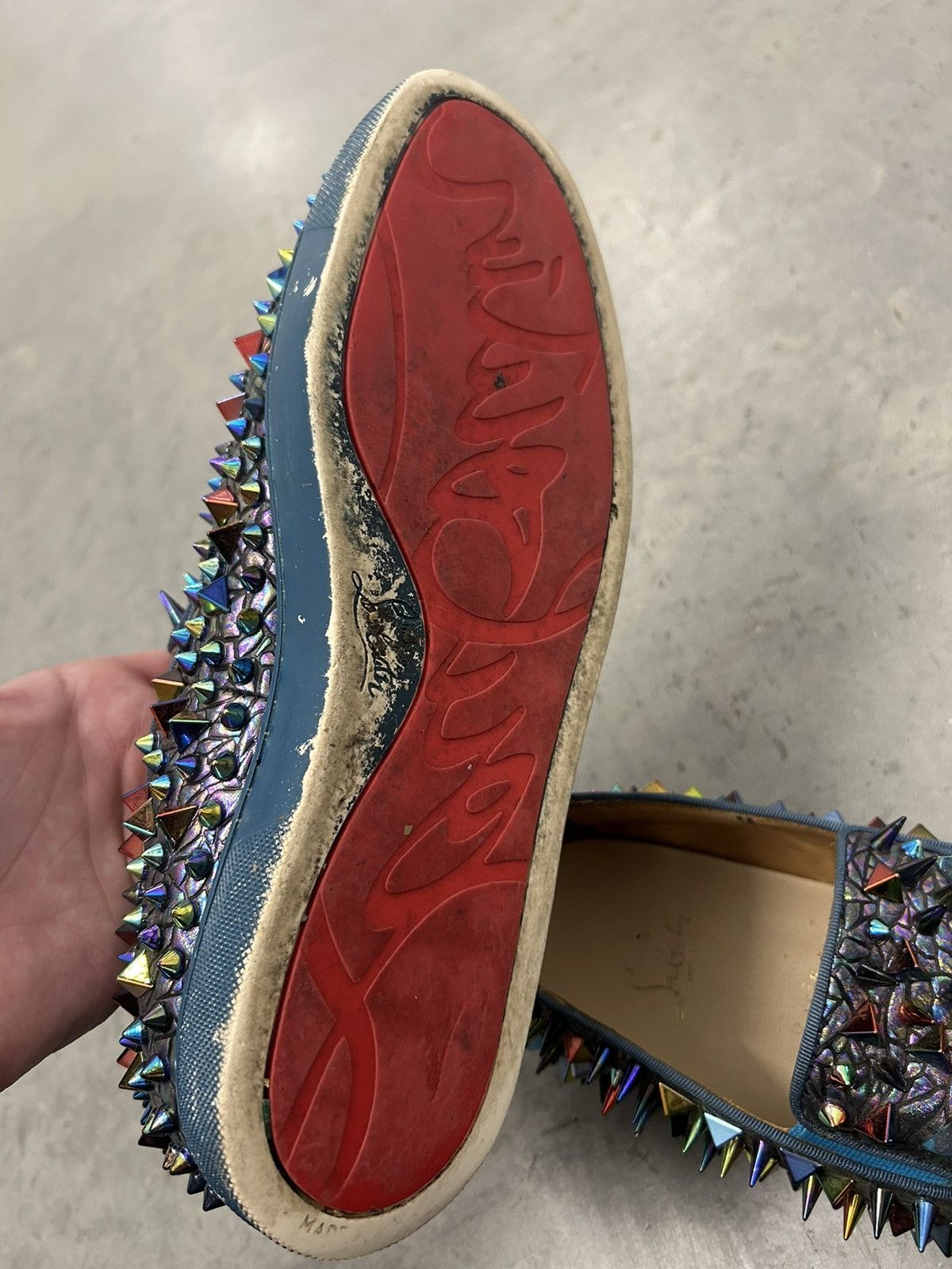 Christian Louboutin Christian Louboutin Spiked Slip On Boat Loafers 44 Size US 11 / EU 44 - 6 Thumbnail