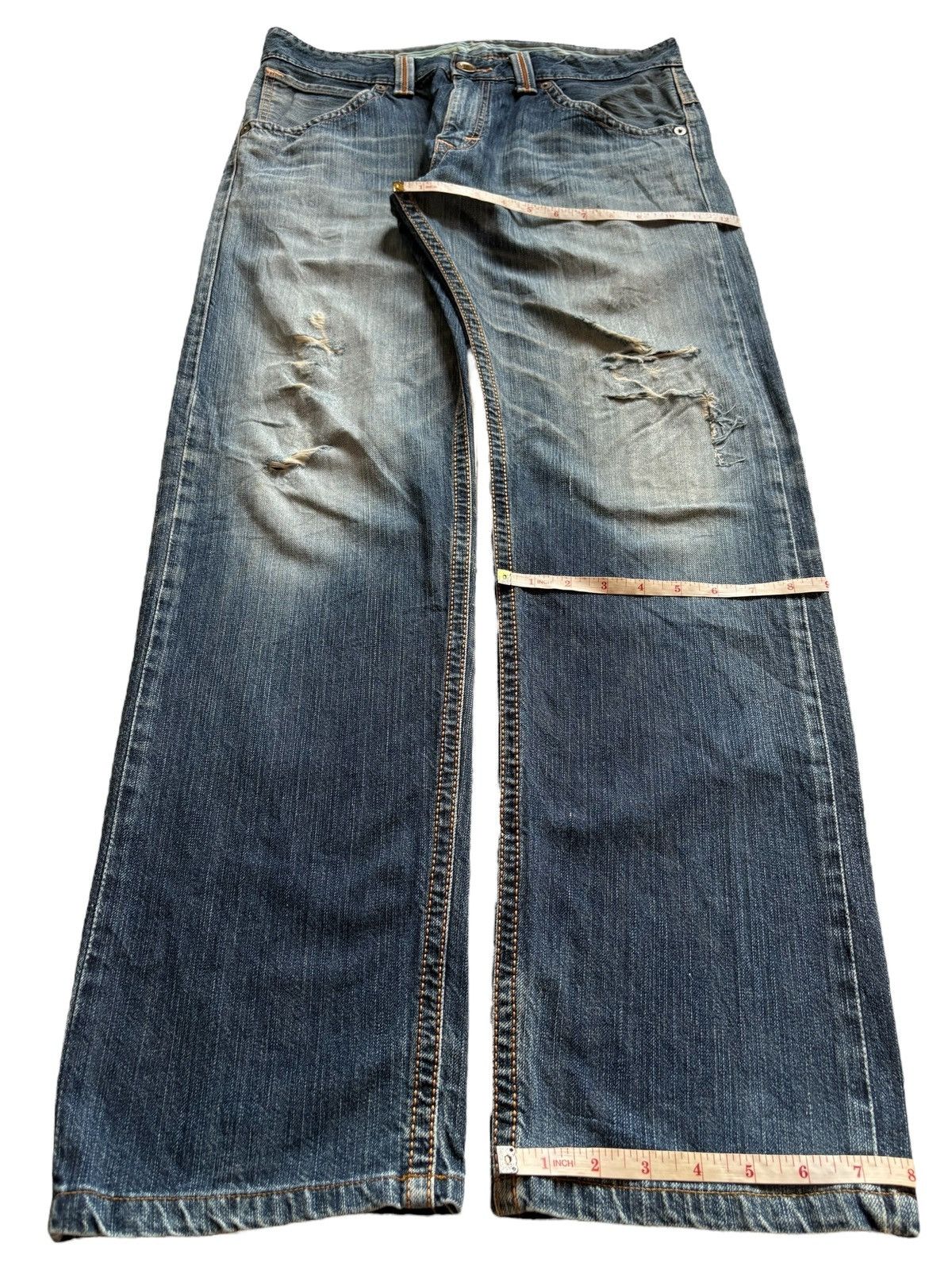 Edwin Exclusive Vintage Edwin Mud Wash Distressed Rip Loose Jean Size US 35 - 14 Thumbnail