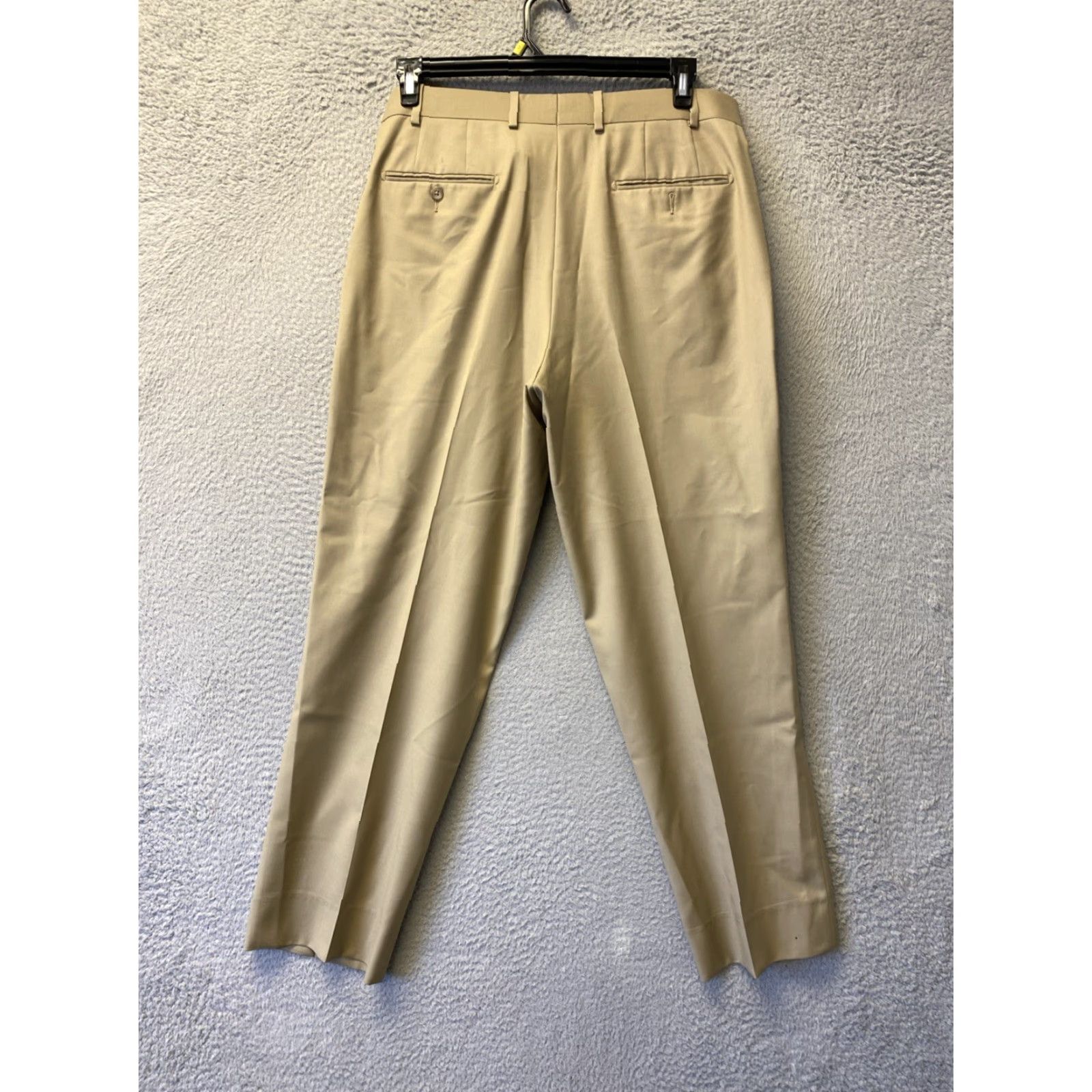 Vintage MENS PAUL BETENLY 35R FLORENCE DRESS PANTS KHAKI 100% WOOL FLAT FRONT STRAIGHT FIT 35x30 Size US 35 - 6 Thumbnail