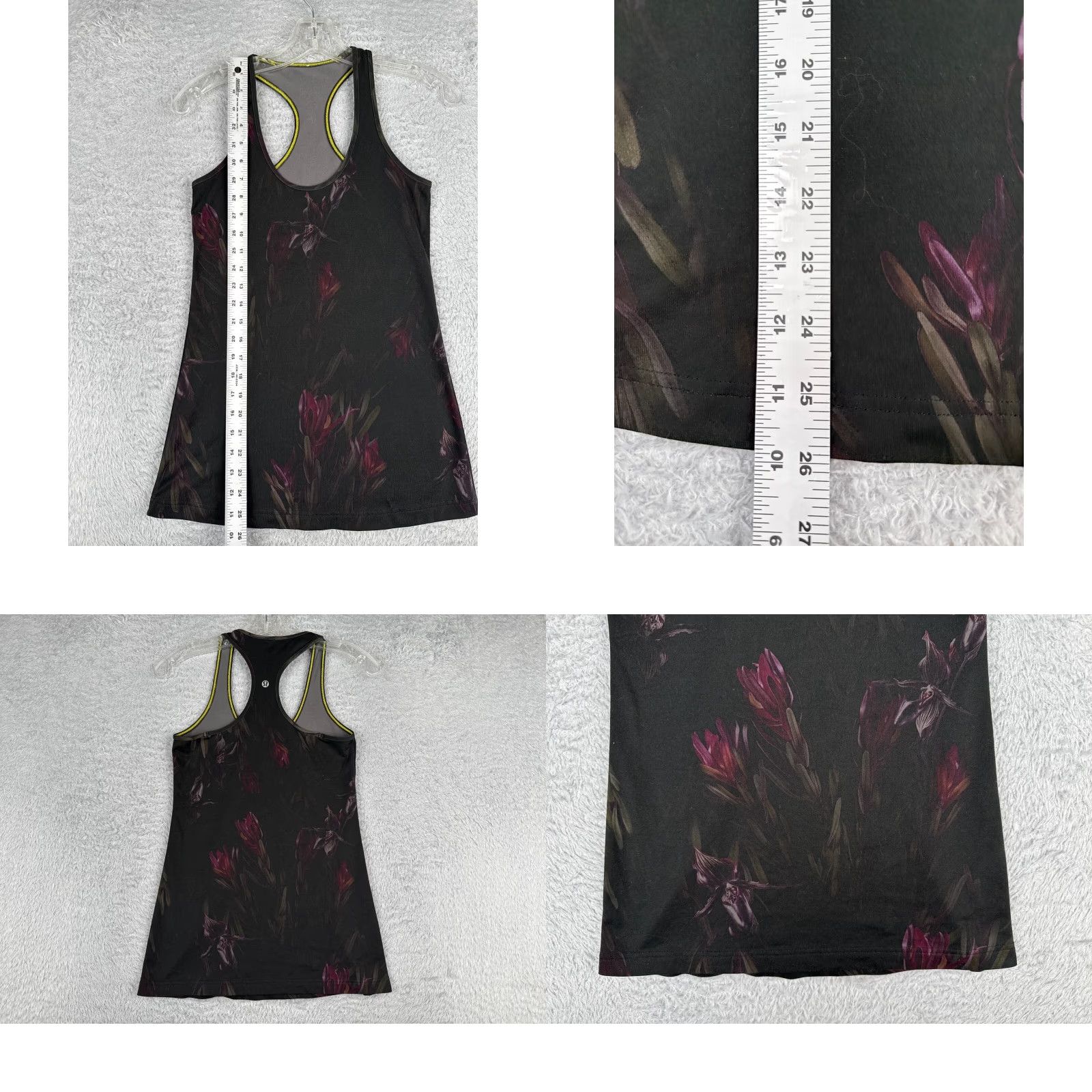 Lululemon Lululemon Shirt Women 6 Black Floral Racerback Gym Yoga Casual Sleeveless Tank Sportswear Women Size M / US 6-8 / IT 42-44 - 8 Thumbnail
