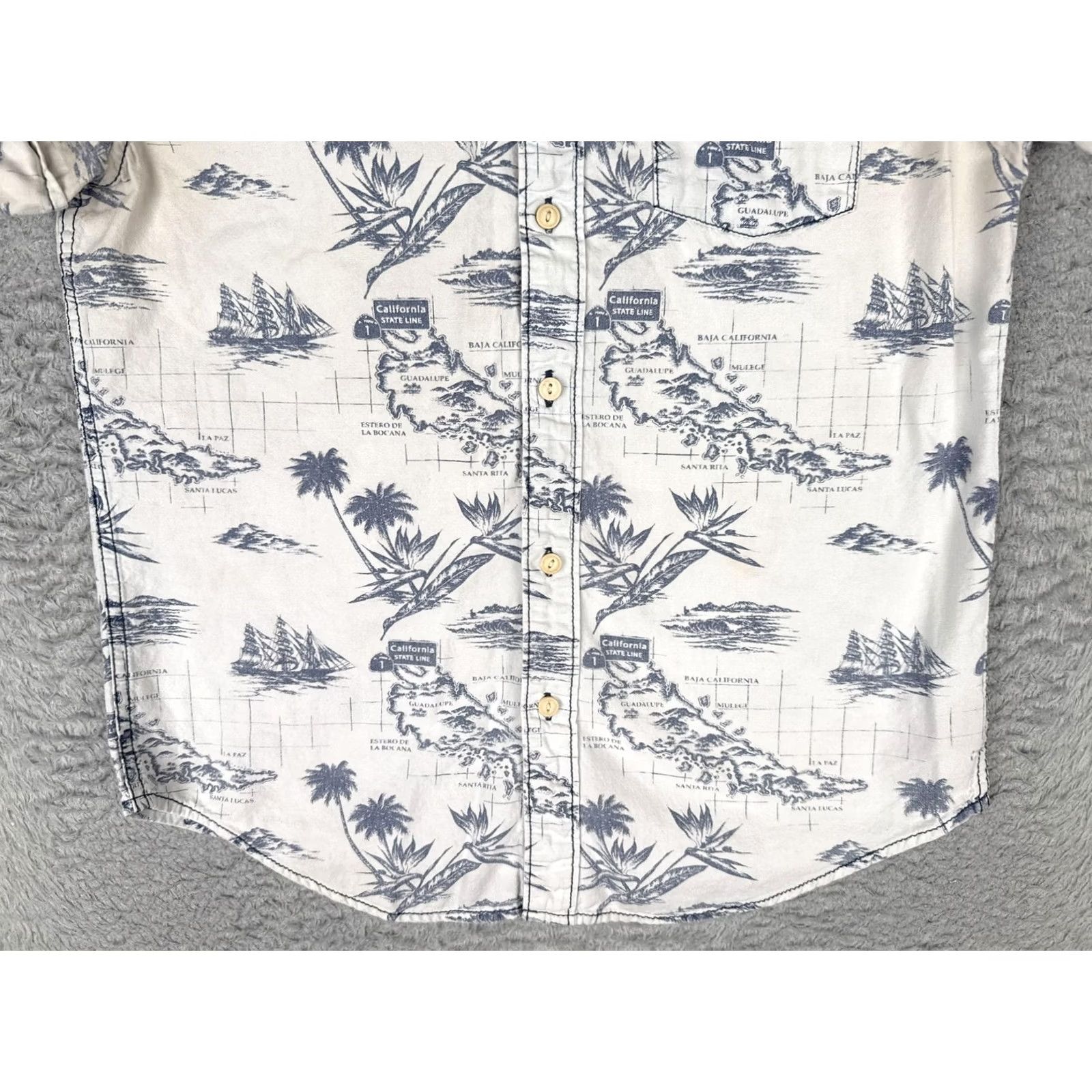 Vintage Arizona Jean Co Shirt Mens S White Short Sleeve Nautical Map Button Up Size US S / EU 44-46 / 1 - 5 Thumbnail
