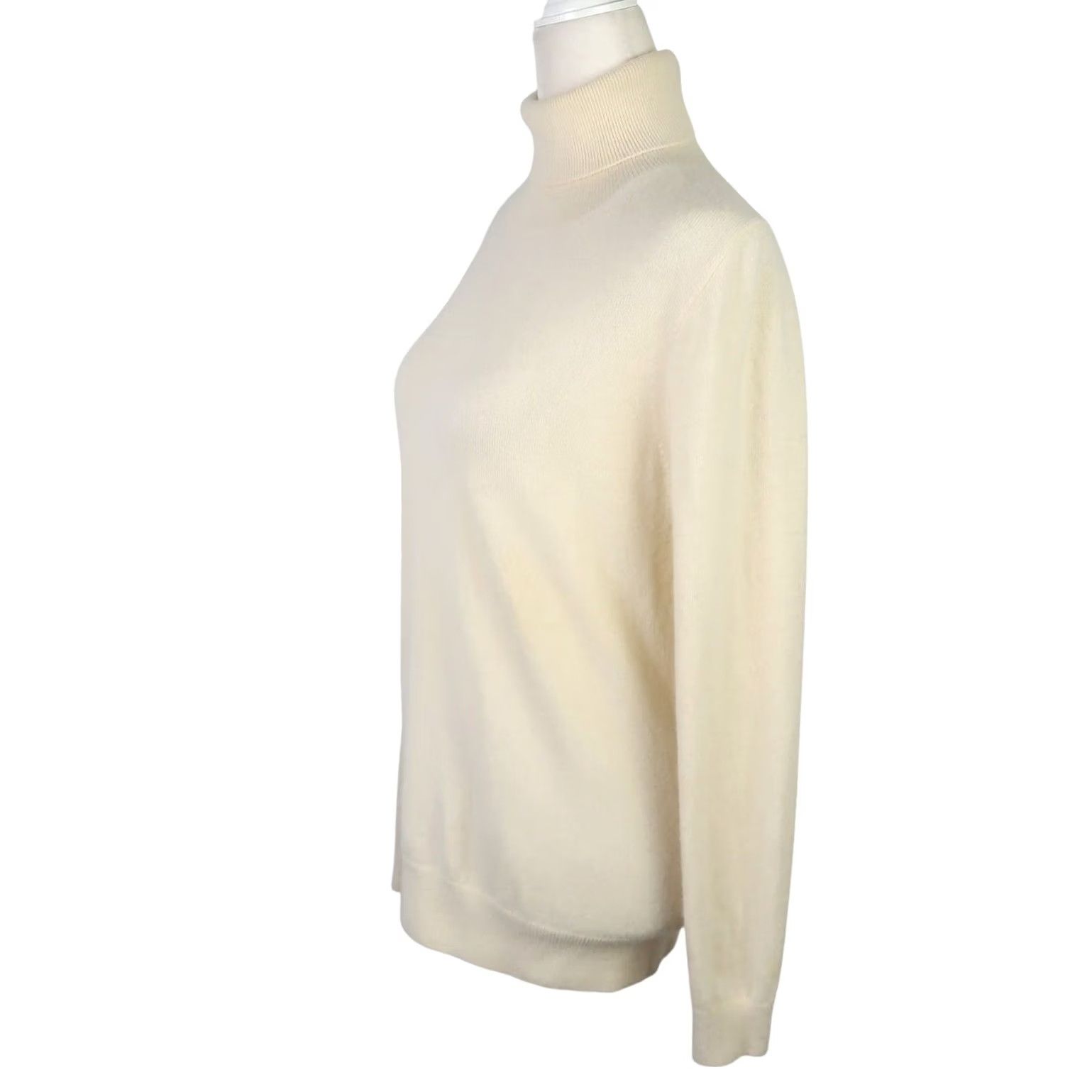 Vintage Jennie Lui Cream 100% Cashmere Knit Turtleneck Sweater M Women Long Sleeve Pullover Size M / US 6-8 / IT 42-44 - 3 Thumbnail
