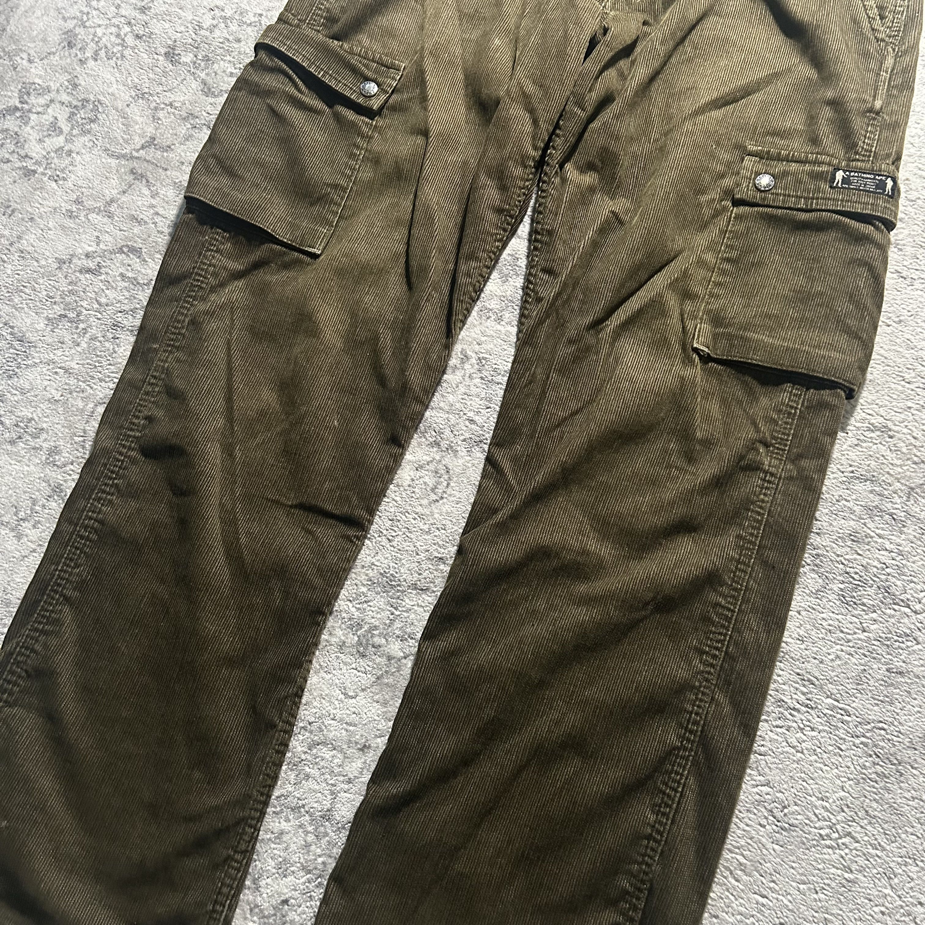 Bape Vintage Bape Corduroy Cargo Pants | XL Size US 32 / EU 48 - 3 Thumbnail