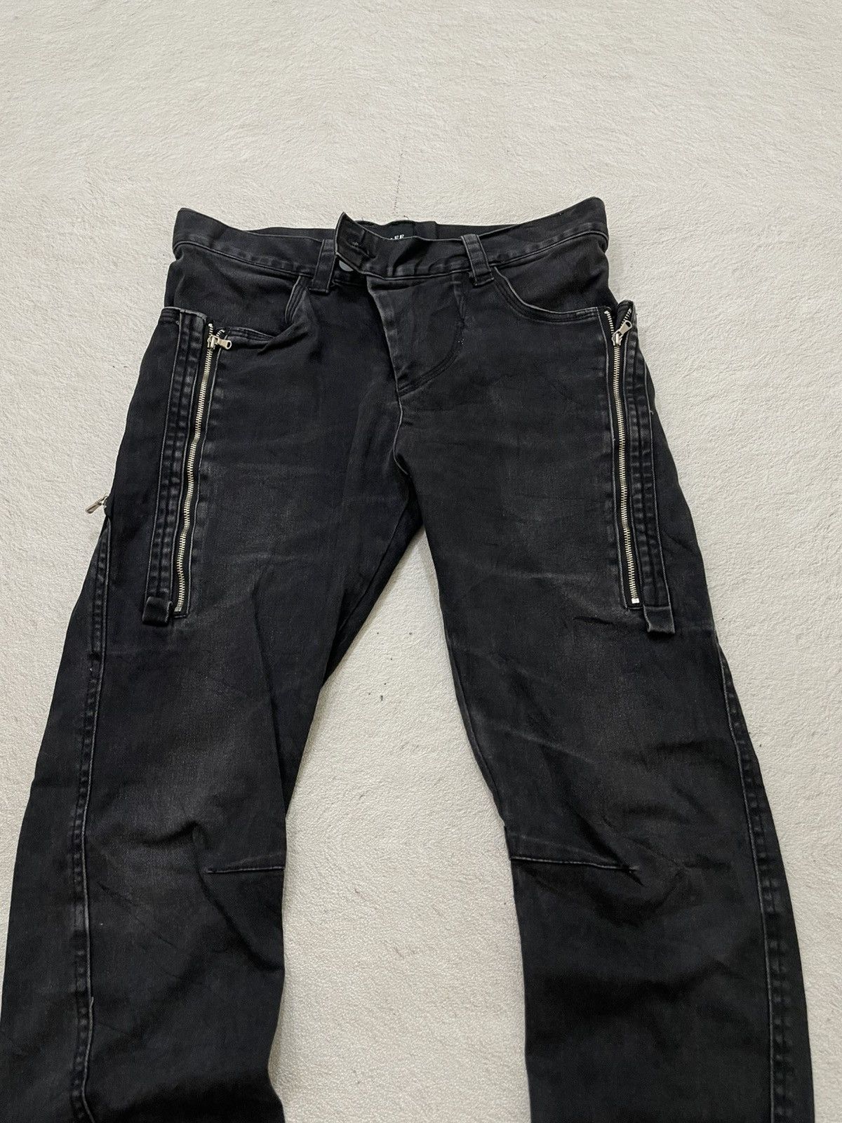Japanese Brand 2000s Black Zipper Detail Denim Biker-Style Jeans LGB if6was Size US 31 - 3 Thumbnail