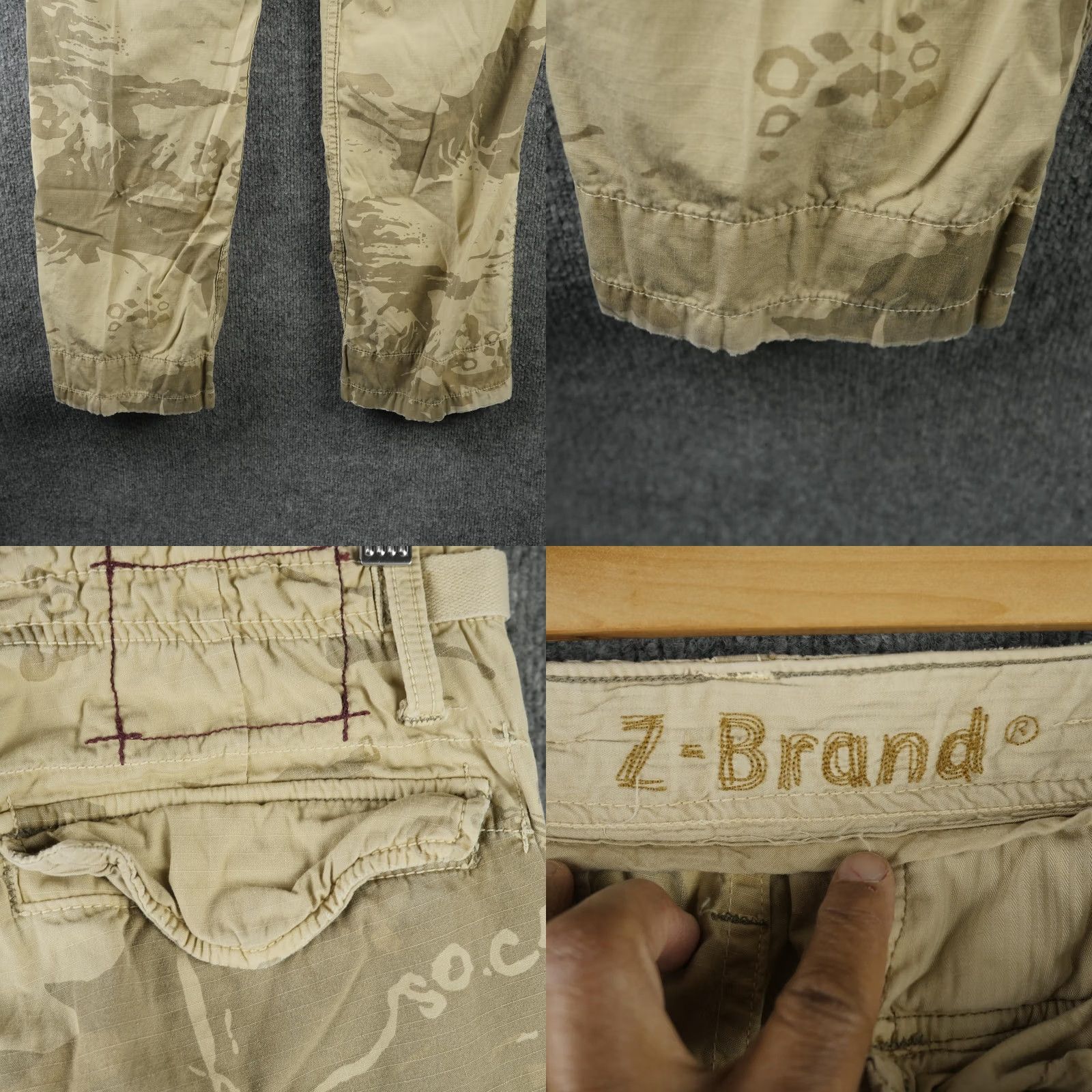 Vintage Y2K Vintage Z-Brand Cargo Pants Mens 30x32 Beige Camo Canvas Front Pockets Relaxed Straight Pants Mens Cargo Pants Beige Camouflage 30x32 Size US 30 / EU 46 - 8 Thumbnail
