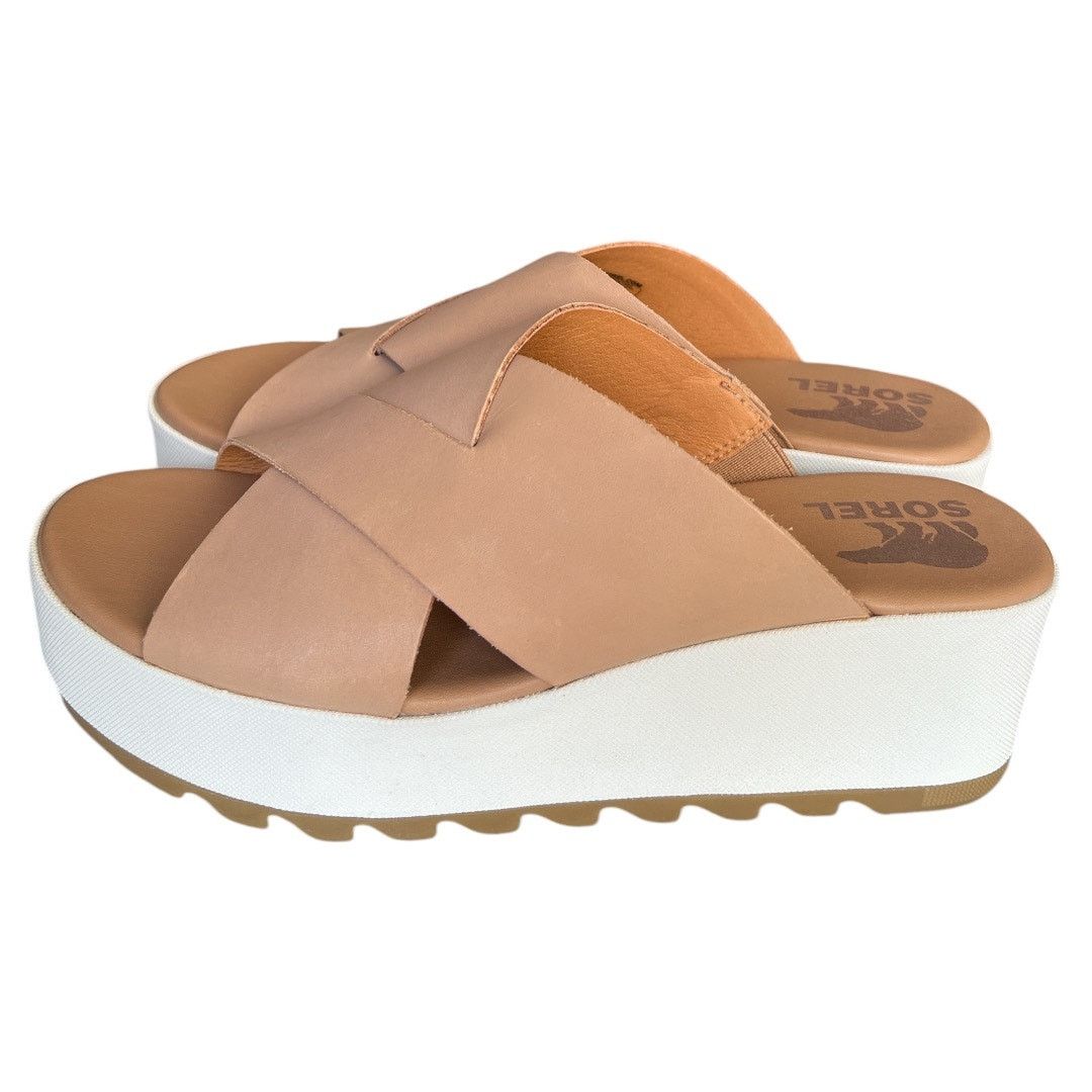 SOREL SOREL Beige 1-1/2" Platform Wide Cameron Wedge Sandal, US9.5 Size US 9.5 / IT 39.5 - 1 Thumbnail