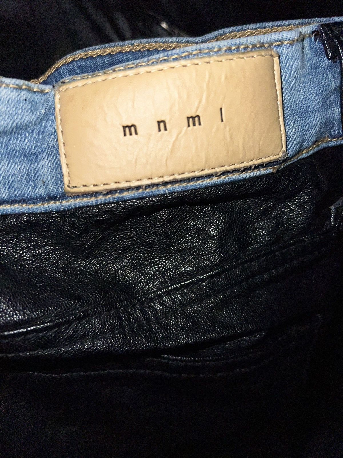 MNML MNML denim/leather pants Size US 33 - 3 Thumbnail