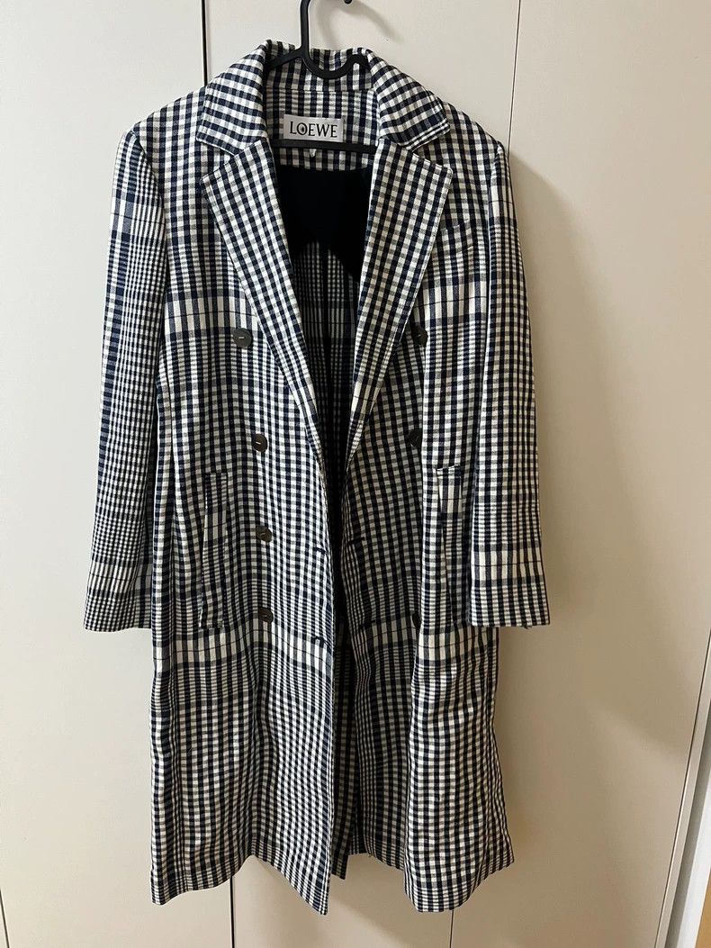 Loewe LOEWE Plaid linen coat Size XS / US 0-2 / IT 36-38 - 1 Thumbnail