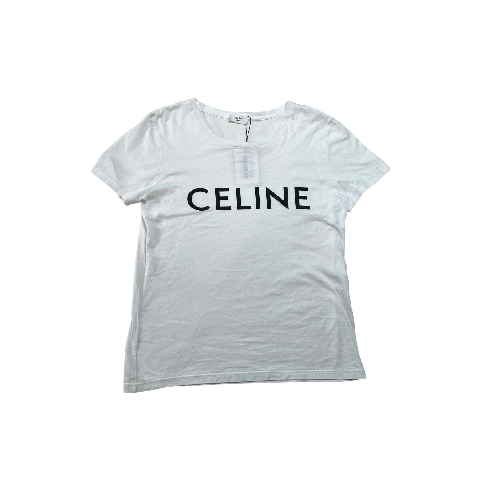 Celine Celine Women's Spellout Logo White & Black Tee Size S / US 4 / IT 40 - 1 Thumbnail