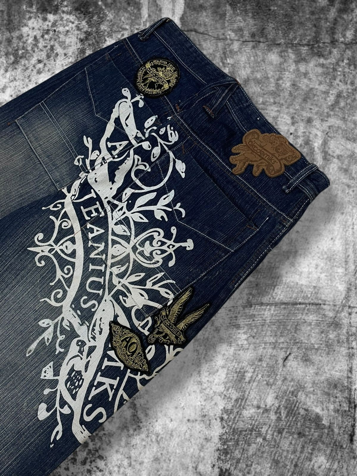 Japanese Brand Vintage Designer 90’s Akcdemiks Art Baggy Streewear Denim Size US 31 - 5 Thumbnail