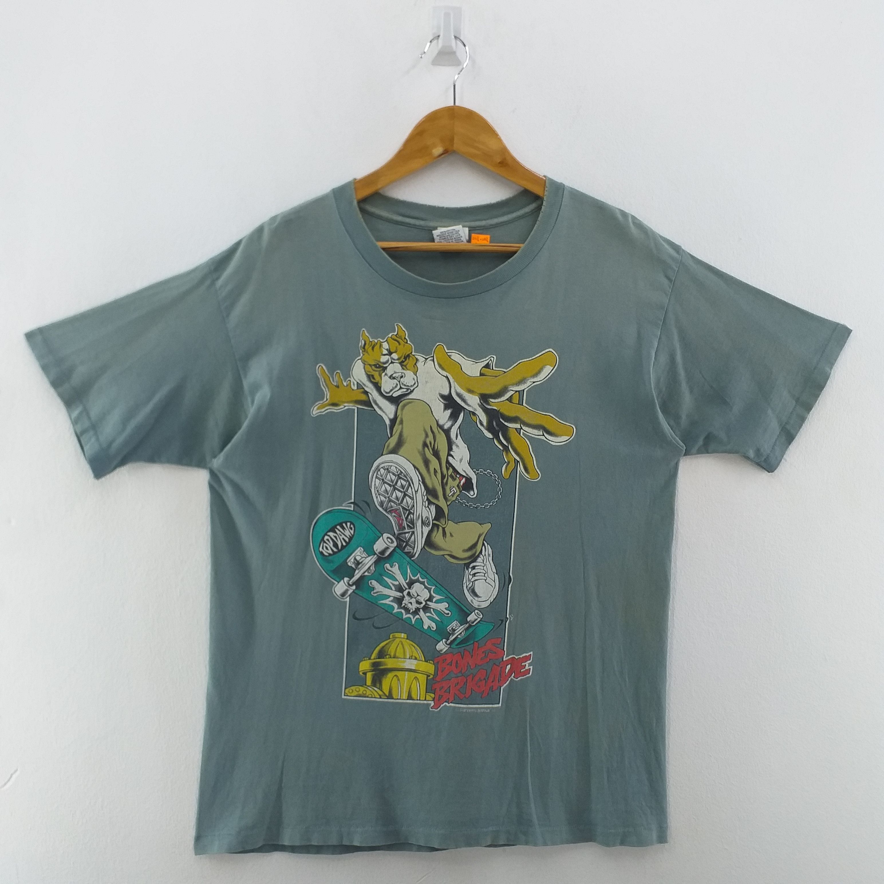 image of Skategang x Top Dawg Entertainment Vintage Top Dawg Bones Brigade Skateboard Tshirt Tee -G028 in Bl