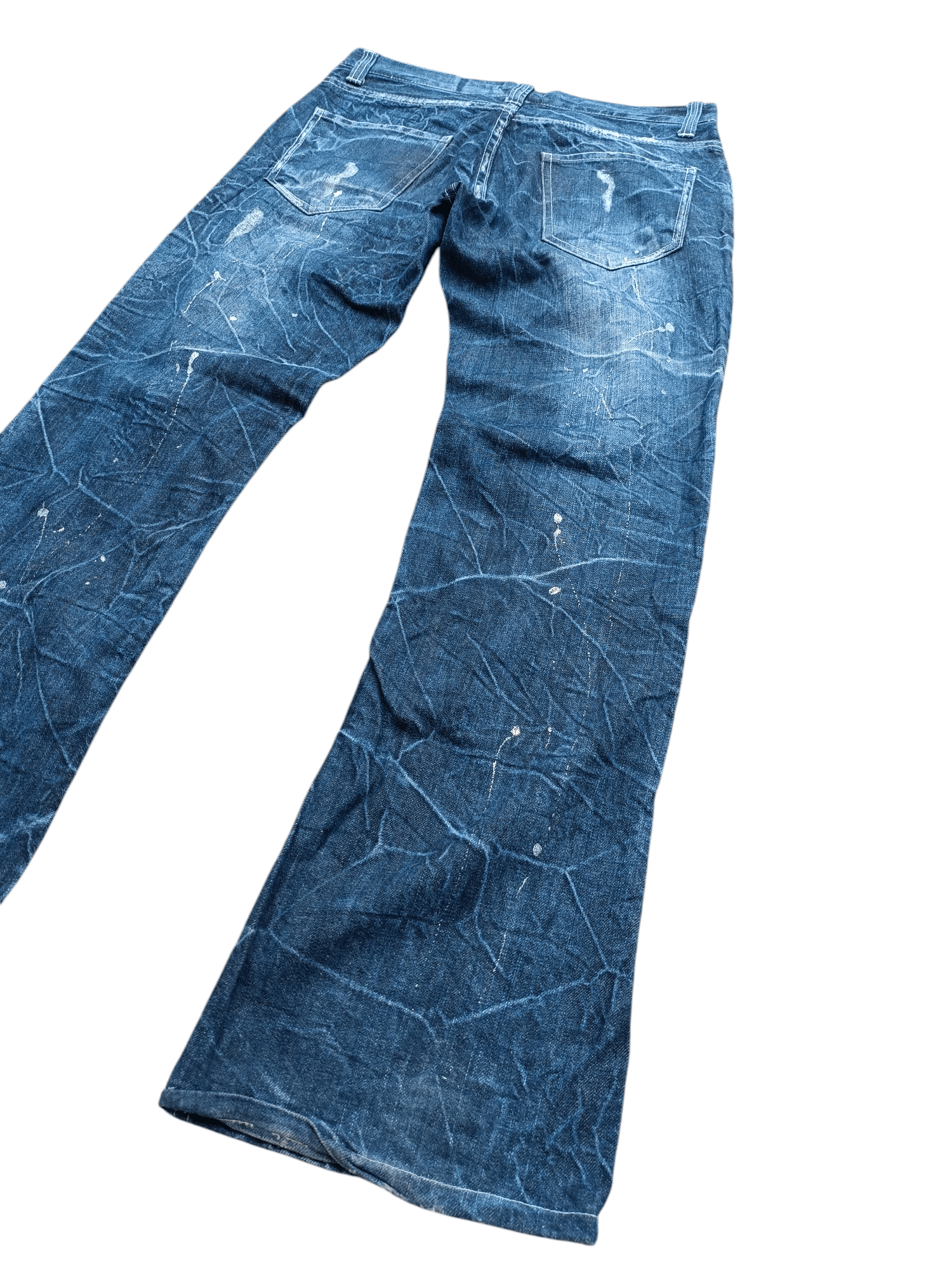 Japanese Brand × Le Grande Bleu (L.G.B.) × Tornado Mart RARE Flared Nylaus Whiskers Distressed Jeans Size US 31 - 4 Thumbnail