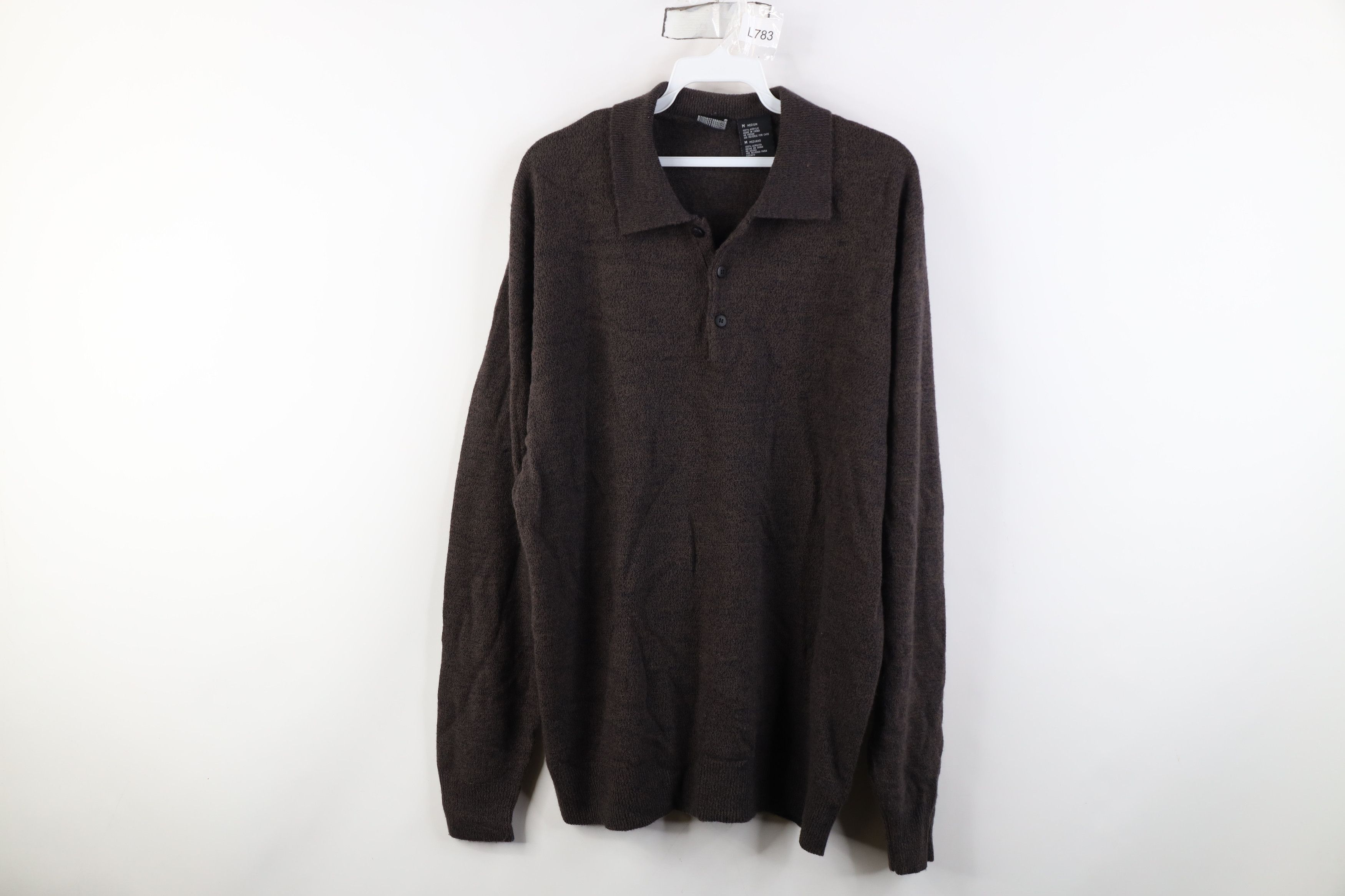 Vintage Vintage 90s Streetwear Collared Pullover Sweater Brown Size US M / EU 48-50 / 2 - 1 Thumbnail