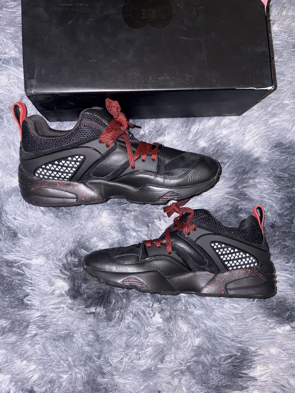 Puma PUMA Blaze of Glory X Rise Men's Black and Red Shoes 9.5 Size US 9.5 / EU 42-43 - 2 Thumbnail