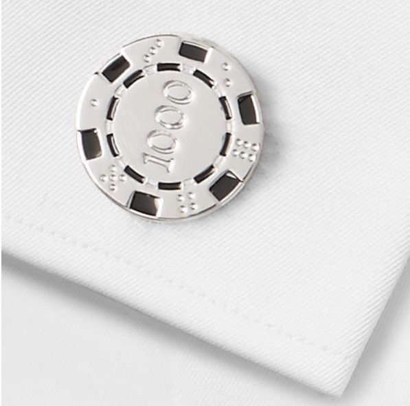 Tateossian Tateossian Poker Chip Cufflinks Rhodium-Plated London New Size ONE SIZE - 4 Thumbnail