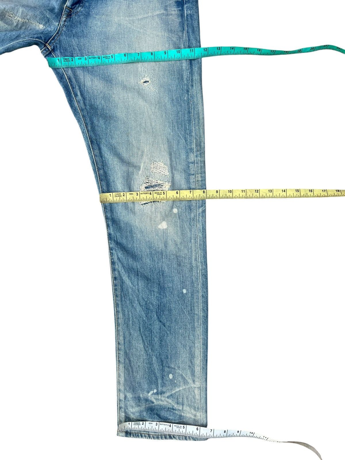 Japan Blue Jeans Dirty Mud Japan Blue Distressed Denim Stretch Sun Set Jeans Size US 32 / EU 48 - 3 Thumbnail