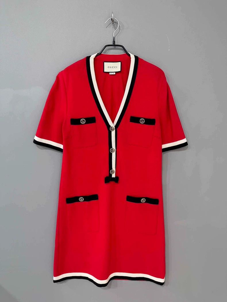 Gucci Gucci Double G button logo dress 2506-Nextarrow Size L / US 10 / IT 46 - 1 Thumbnail