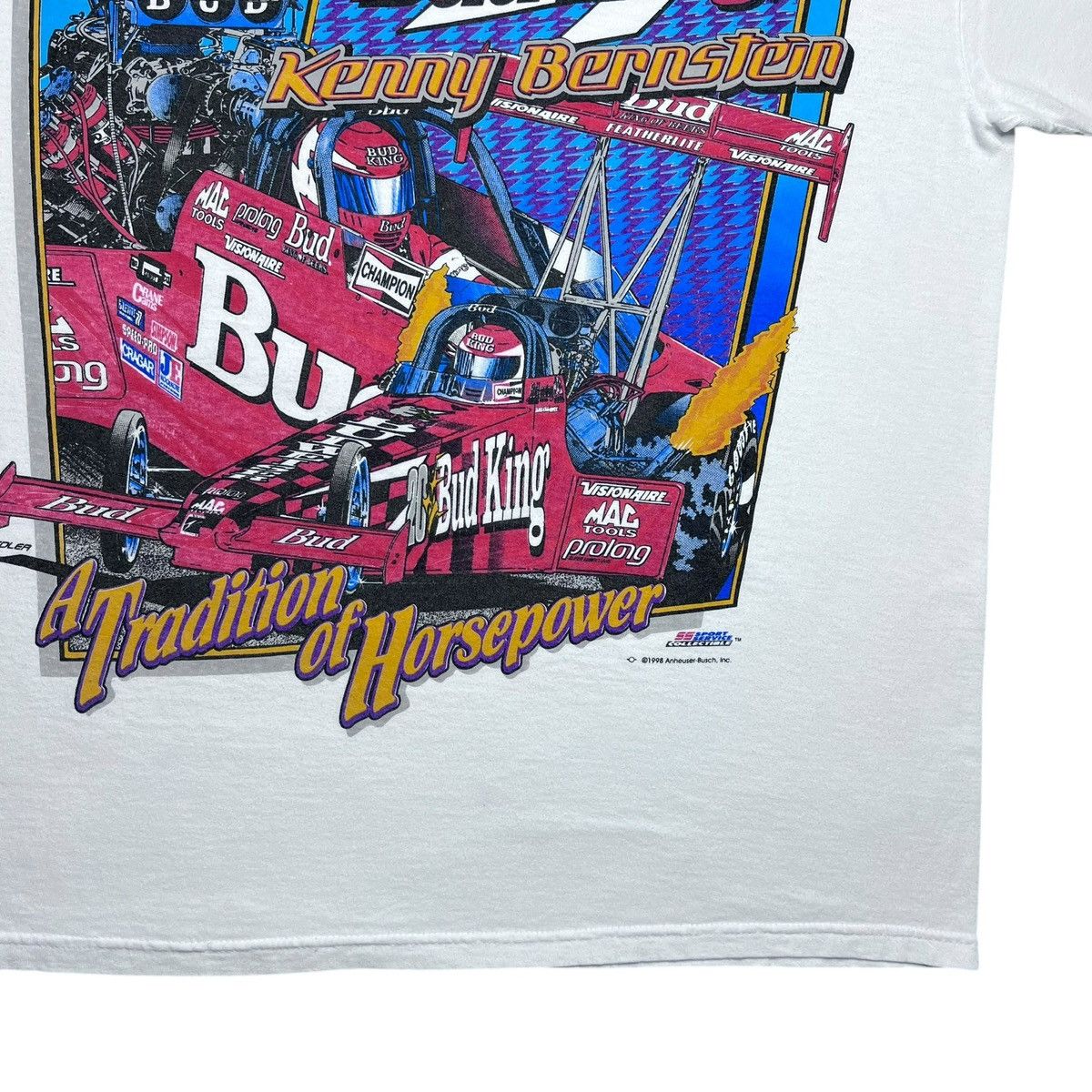 Budweiser Vintage 1998 Budweiser Racing Kenny Bernstein Graphic TShirt Size US L / EU 52-54 / 3 - 12 Thumbnail