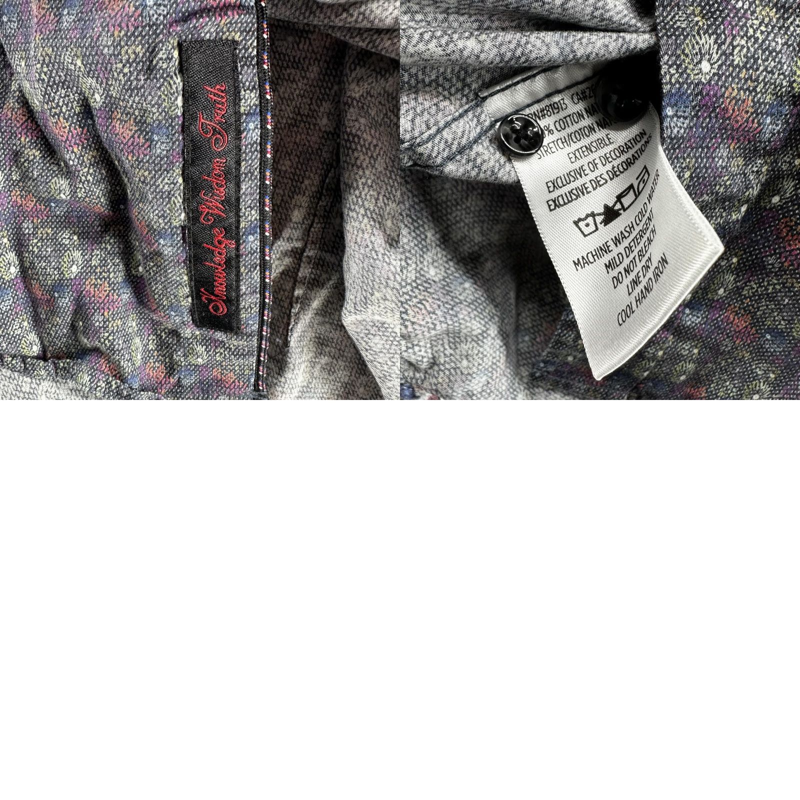 Robert Graham Robert Graham Shirt Mens Small Gray Floral Short Sleeve Button-Up Stretch Twill Size US S / EU 44-46 / 1 - 8 Thumbnail