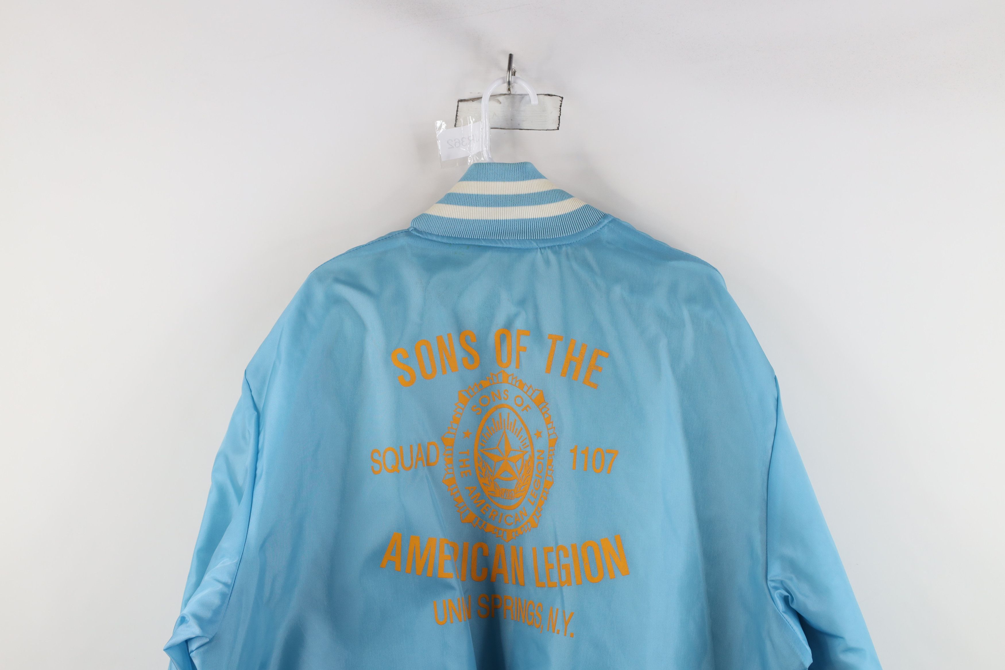 Vintage Deadstock Vintage 70s Legion Striped Satin Bomber Jacket USA Size US XL / EU 56 / 4 - 15 Thumbnail