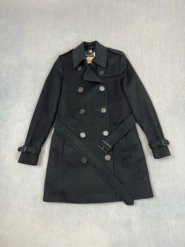 Burberry Burberry Black Wool Women's Coat Size L / US 10 / IT 46 - 1 Thumbnail