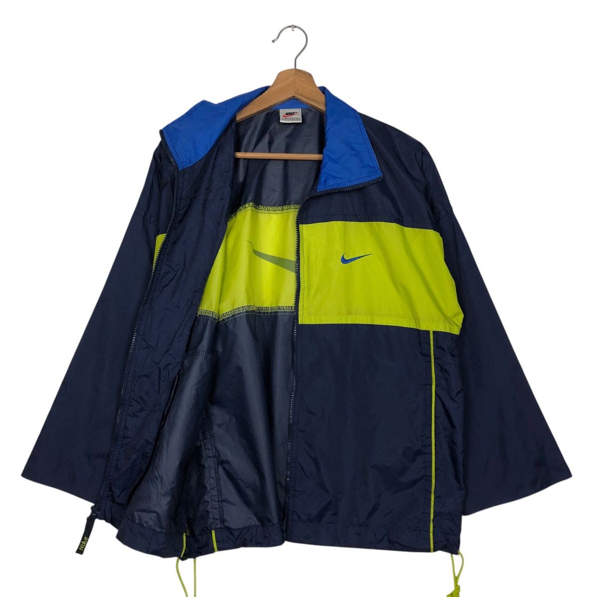 Nike Vintage Nike Swoosh Windbreaker — Electric Yellow Panel Size US M / EU 48-50 / 2 - 12 Thumbnail