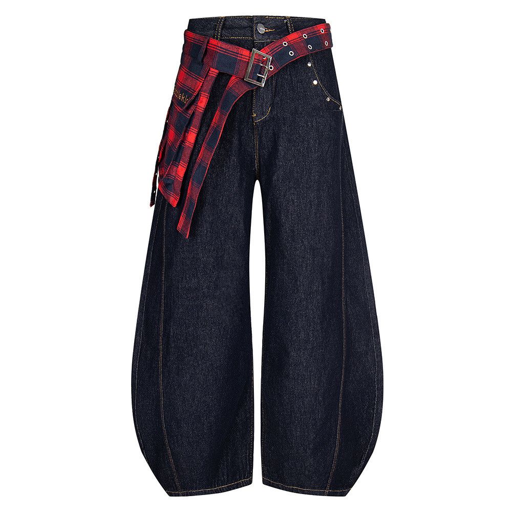 Jean American retro men's loose casual plaid curved jeans Size US 32 / EU 48 - 1 Thumbnail