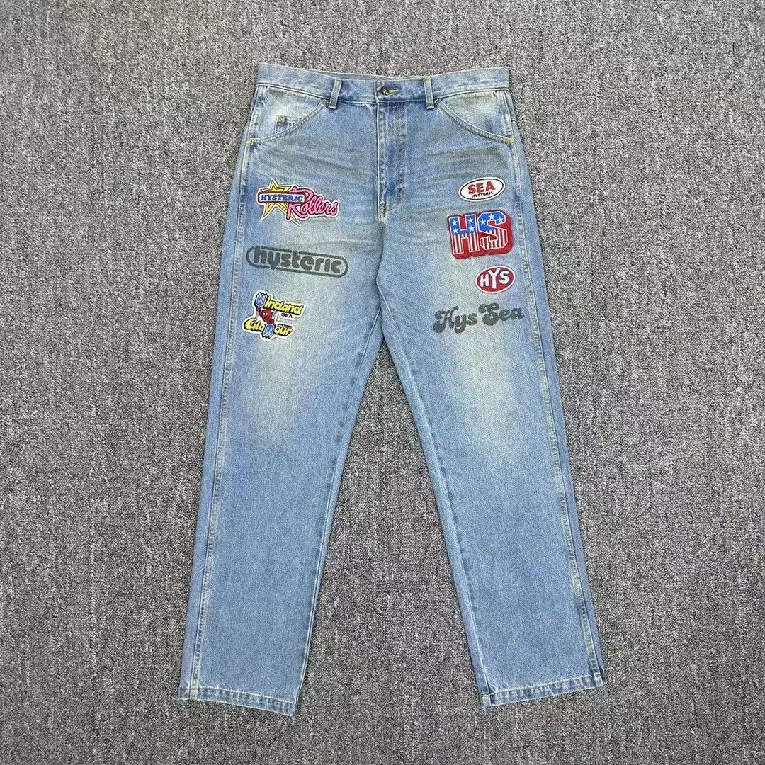image of Hysteric Glamour X Wds Washed Denim Pants in Blue, Men's (Size 32)