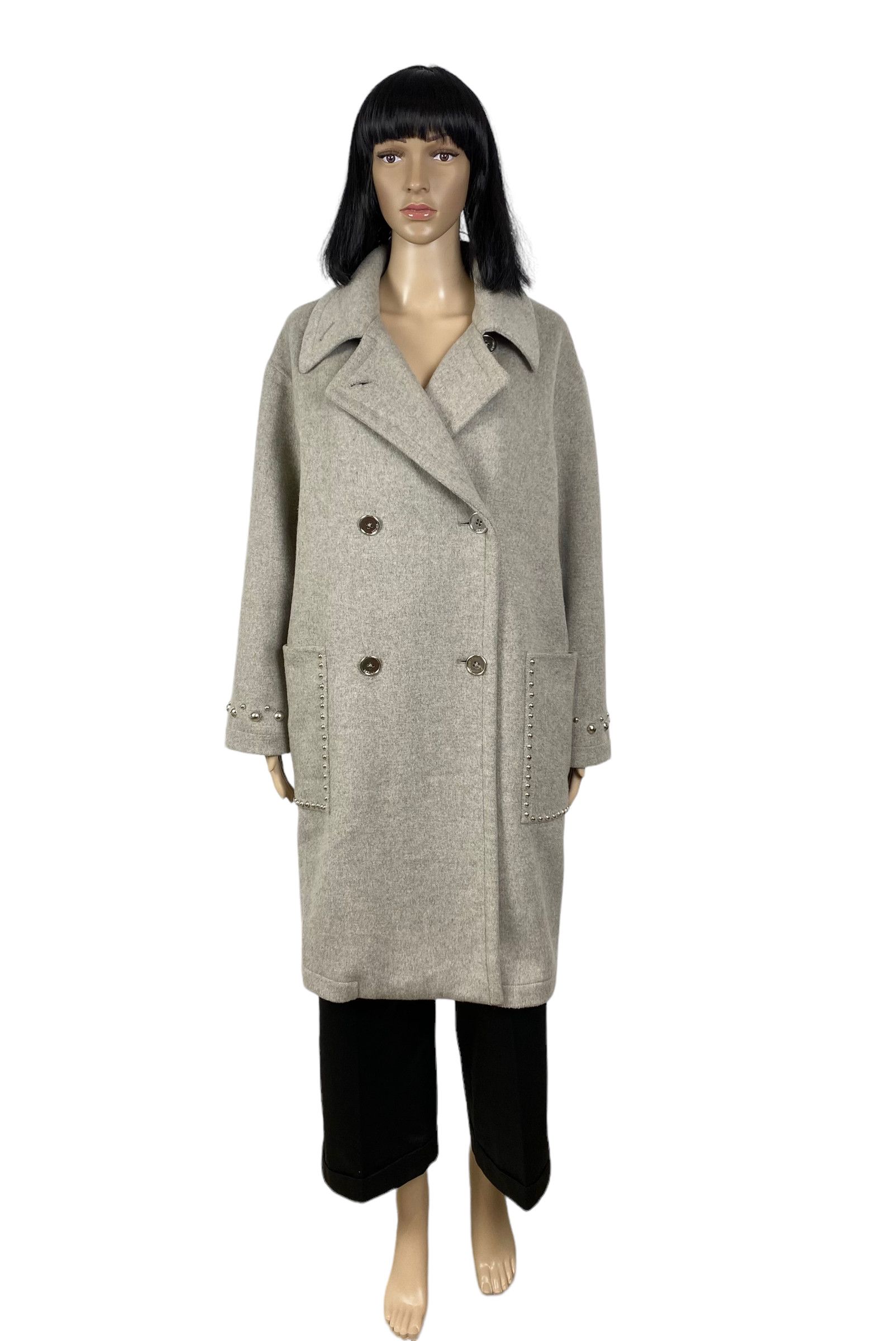 TWINSET twin-set double-breasted wool coat decorated size S Size S / US 4 / IT 40 - 7 Thumbnail