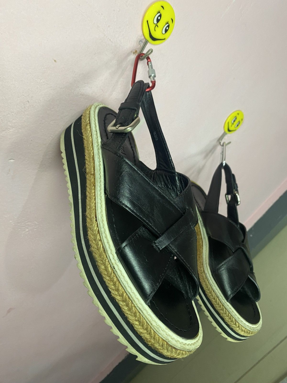 Issey Miyake × Japanese Brand × mercibeaucoup Mercibeaucoup by issey miyake leather black sandal Size US 7 / IT 37 - 7 Thumbnail